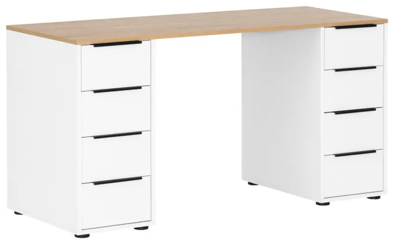 Schreibtisch Elma Wei&szlig;/Eichefarben