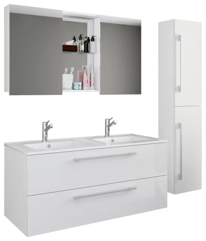 Badezimmer Budasi 4-tlg. ca. 145 cm Wei&szlig;
