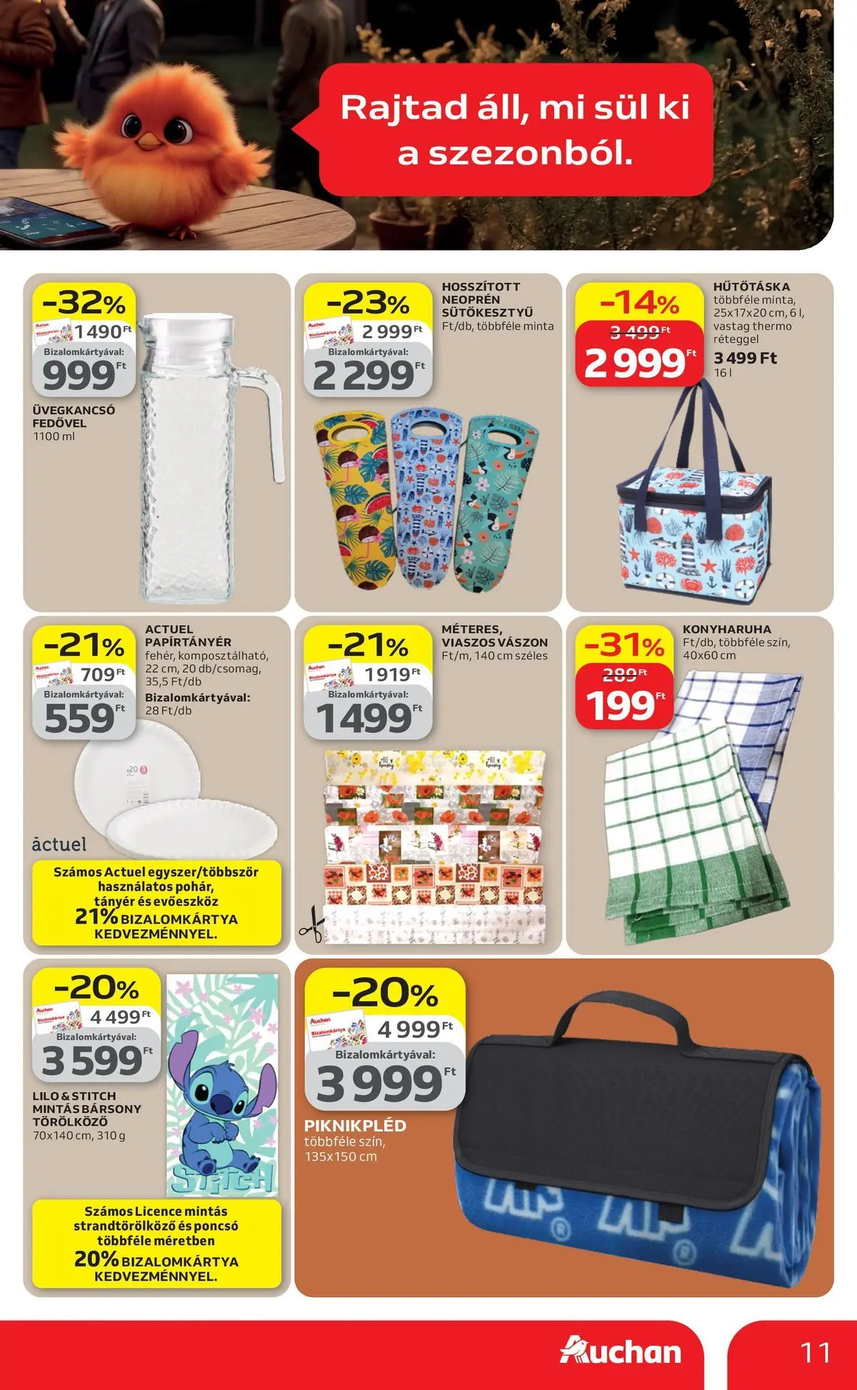 Auchan - Auchan újság érvényessége 2026.04.15-ig - 2026.04.08. -tól/töl > akció, lapozható szórólap 🛍️ | Oldal: 11