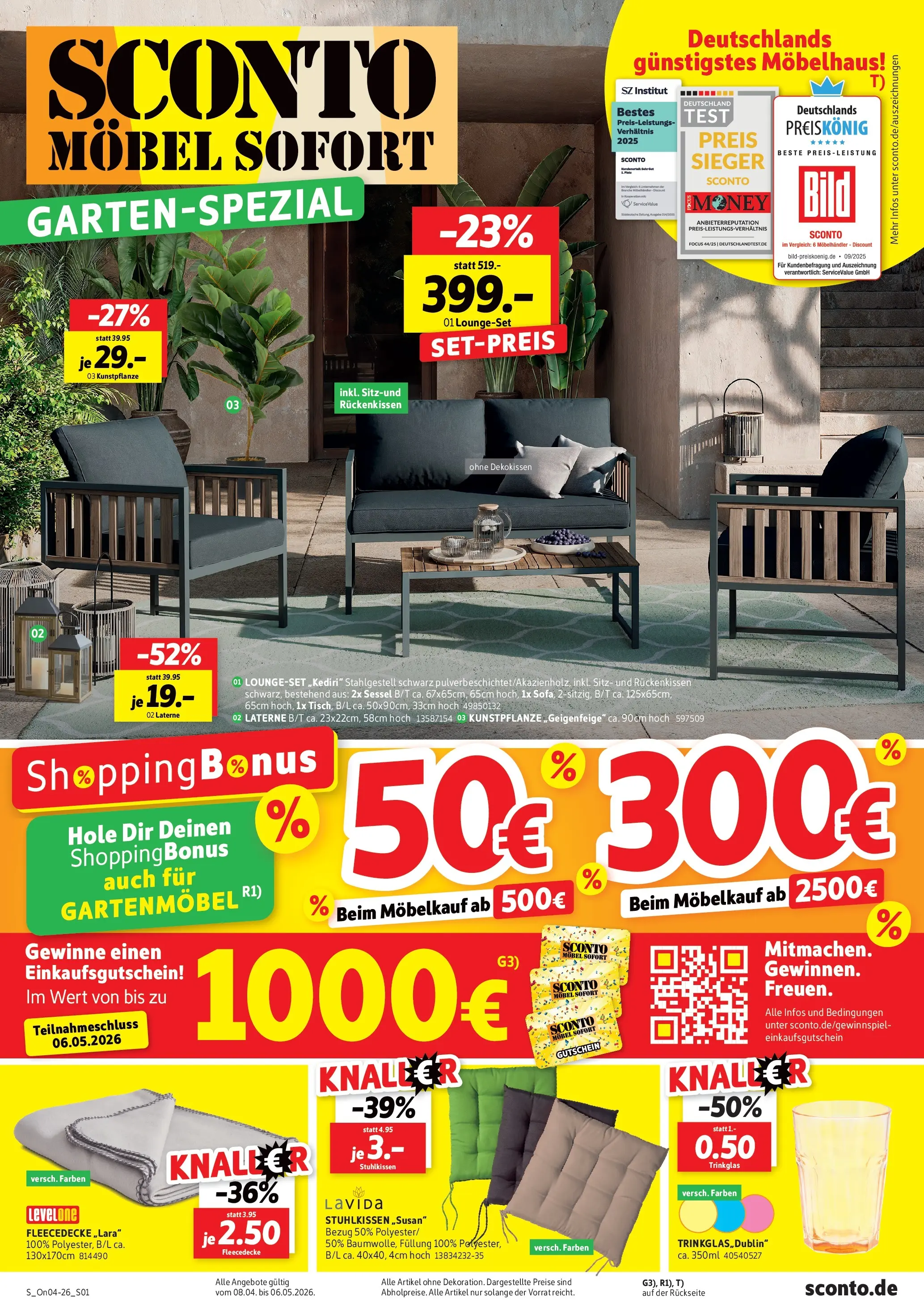 Sconto - SCONTO: Prospekt (ab 07.04.2026) zum Blättern | Seite: 1 | Produkte: Hobel, Sessel, Gartenmöbel