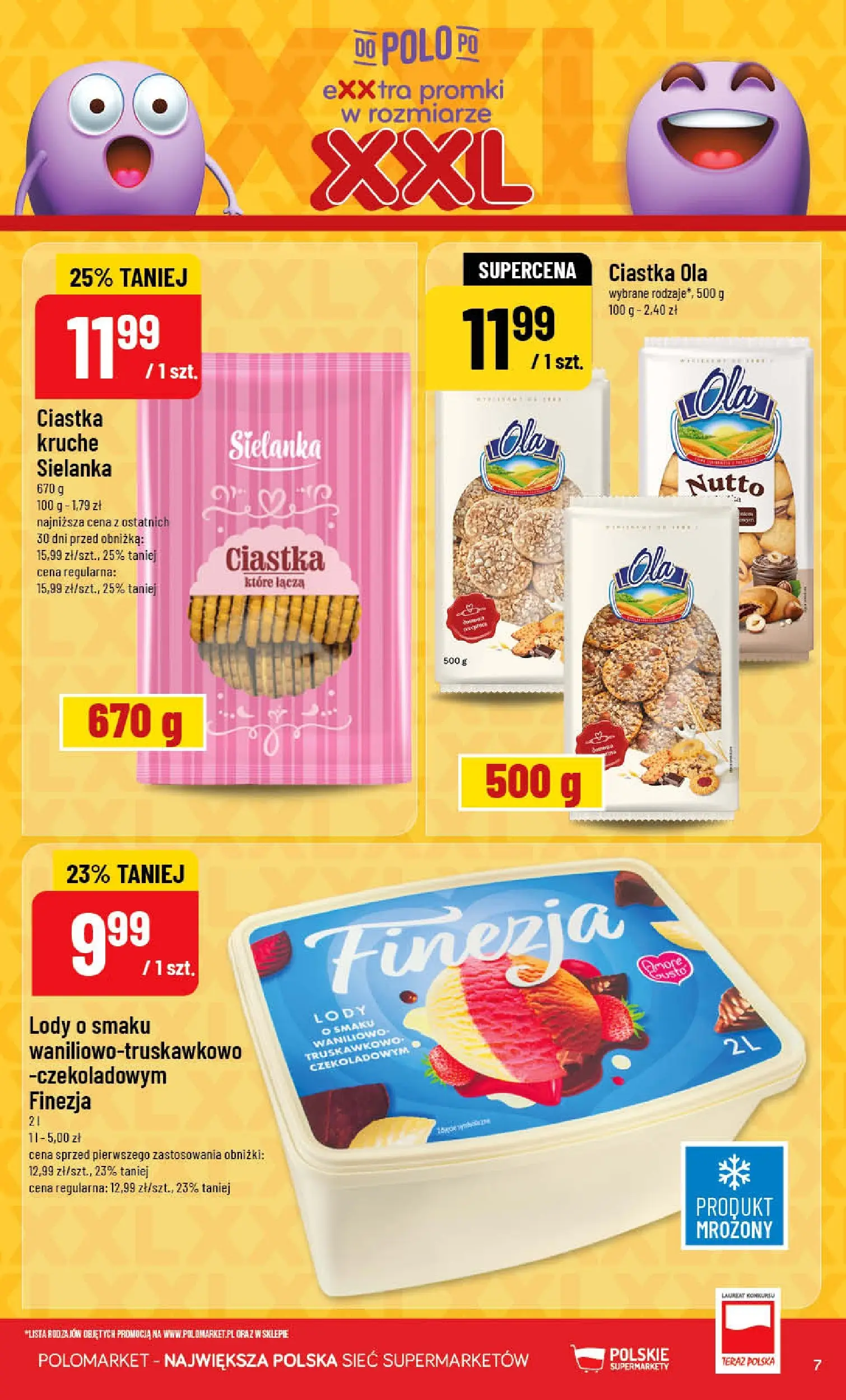 Nowa POLOmarket gazetka od jutra 08.04.2026 | Strona: 7 | Produkty: Ciastka kruche, Ciastka, Lody