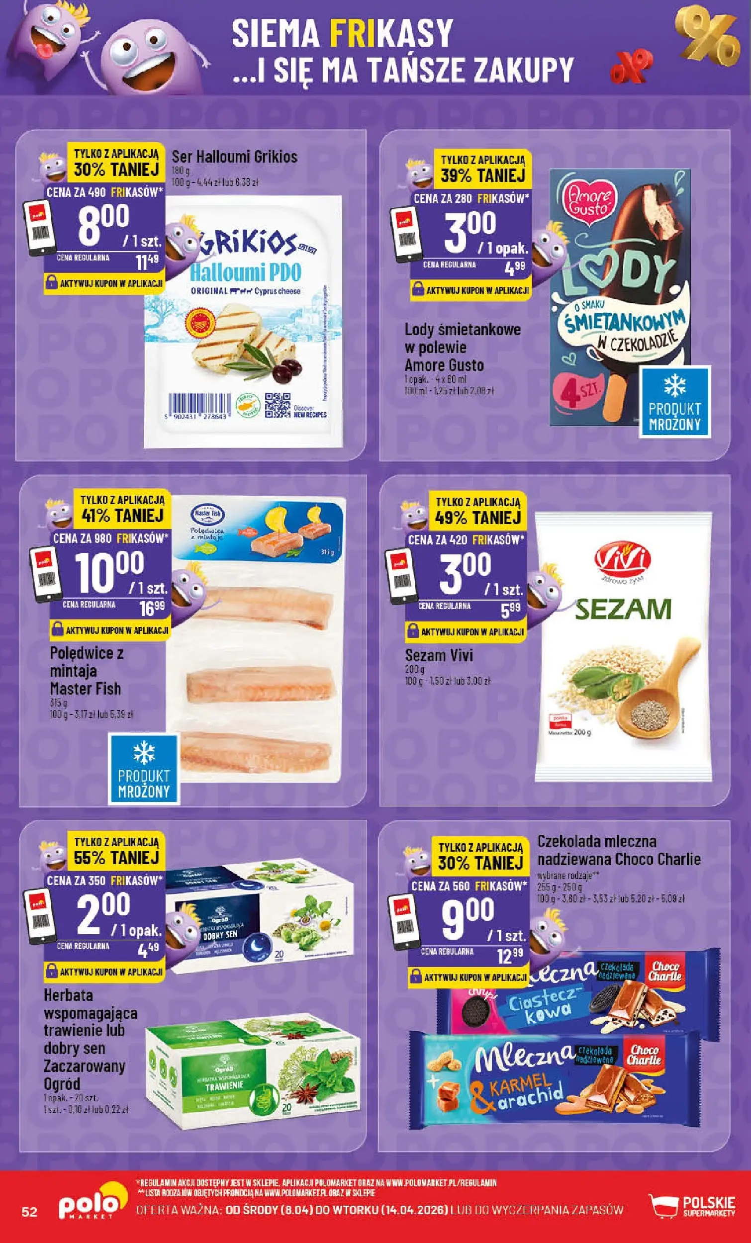 Nowa POLOmarket gazetka od jutra 08.04.2026 | Strona: 52 | Produkty: Halloumi, Czekolada mleczna, Ser, Herbata
