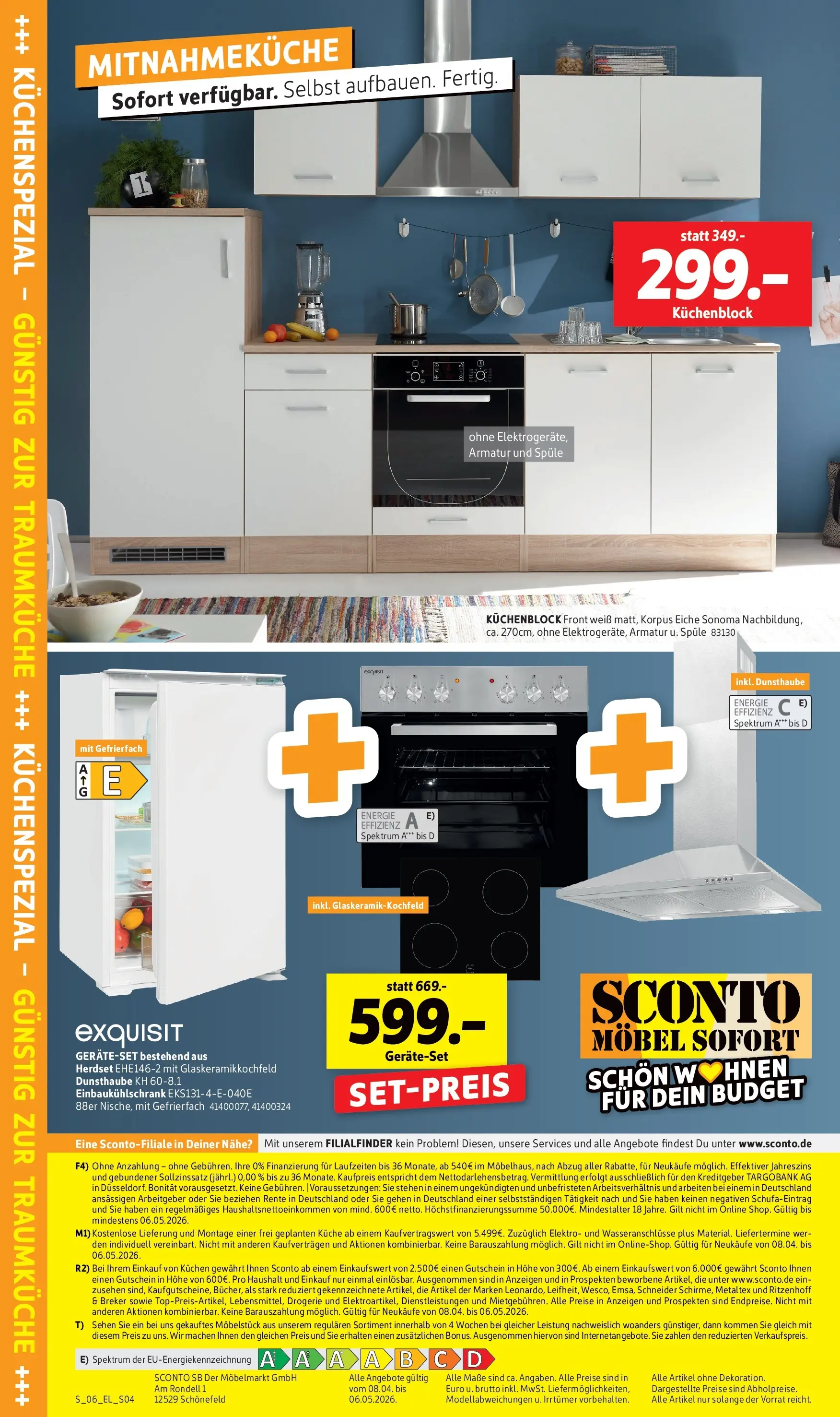 Sconto Küchenspezial Großpösna (ab 08.04.2026) zum Blättern | Seite: 4 | Produkte: Küchenblock, Küche, Armatur, Kuchen