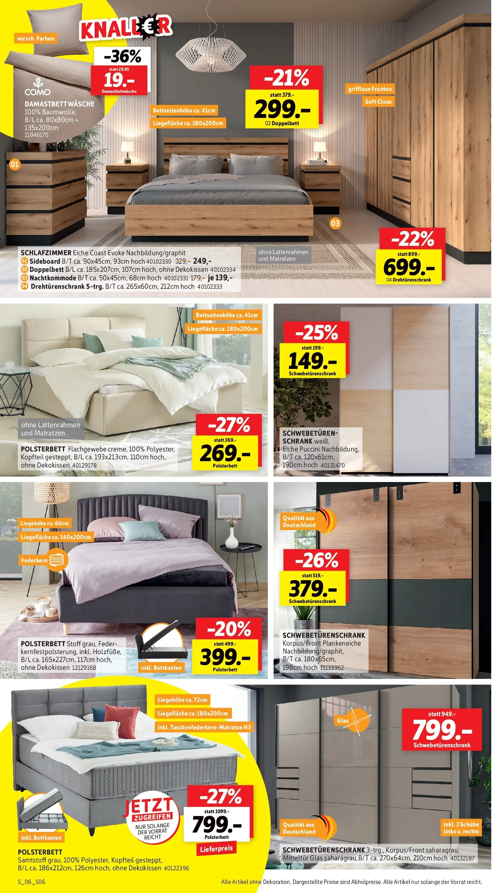 Sconto Prospekt Großpösna (ab 08.04.2026) zum Blättern | Seite: 6 | Produkte: Drehtürenschrank, Doppelbett, Polsterbett, Schrank