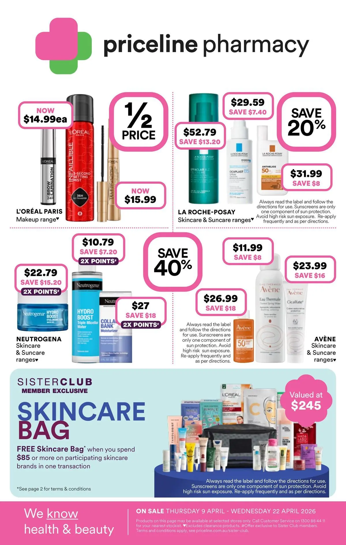 Priceline Pharmacy catalogue Armidale - 08/04/2026 > weekly / monthly specials | Page: 1 | Products: Makeup, Water
