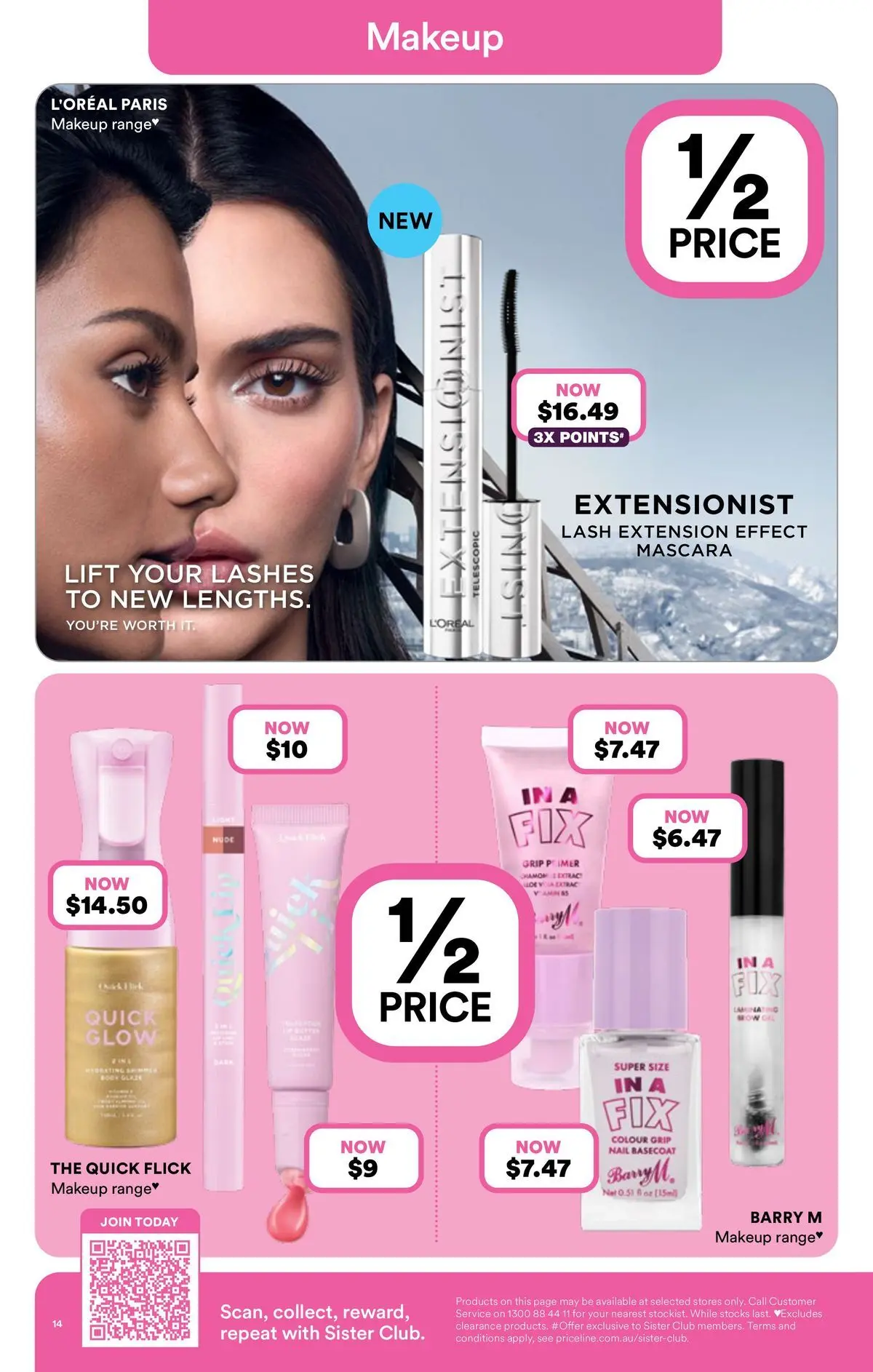 Priceline Pharmacy catalogue Armidale - 08/04/2026 > weekly / monthly specials | Page: 14 | Products: Mascara, Makeup
