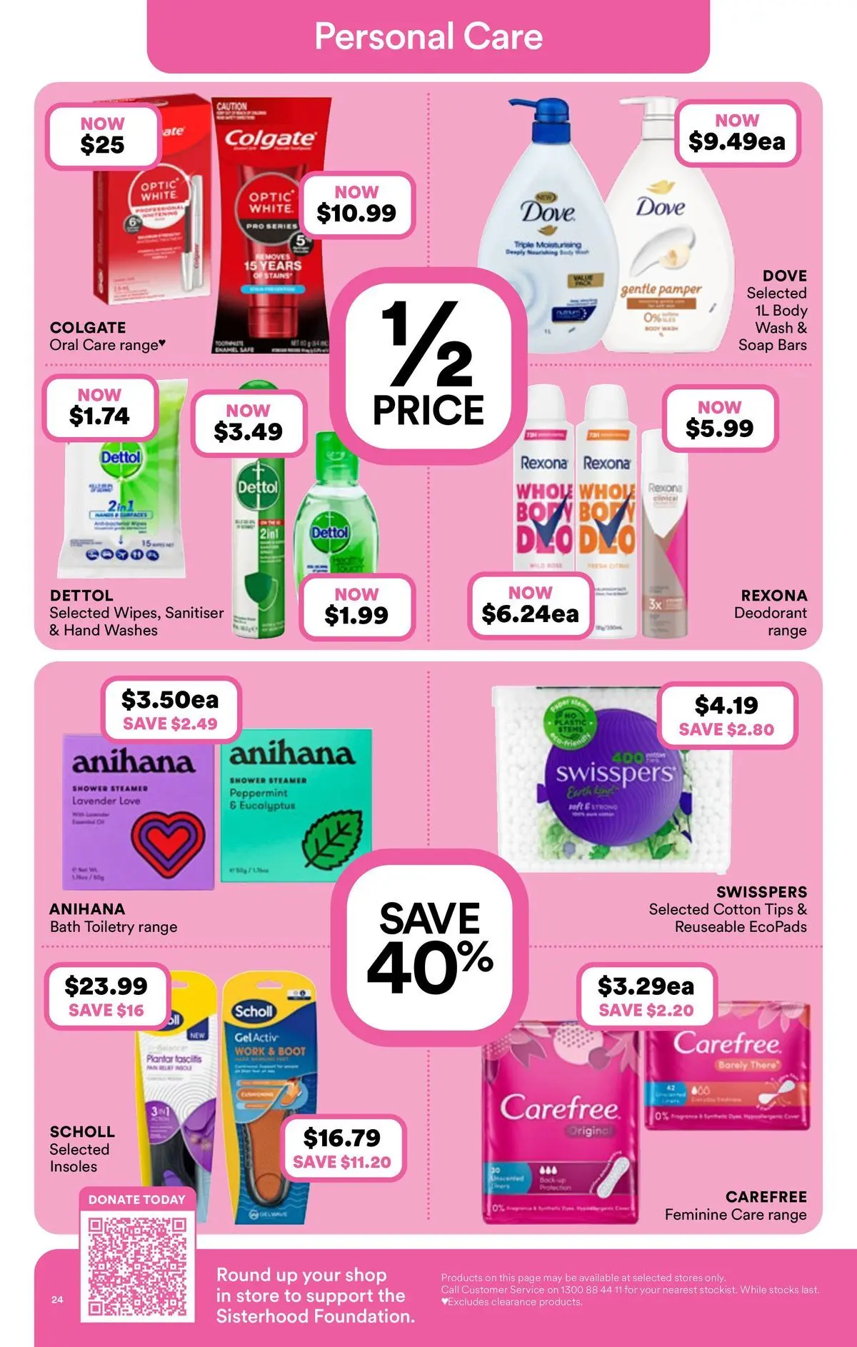 Priceline Pharmacy catalogue Armidale - 08/04/2026 > weekly / monthly specials | Page: 24 | Products: Bath, Soap, Deodorant, Cotton tips