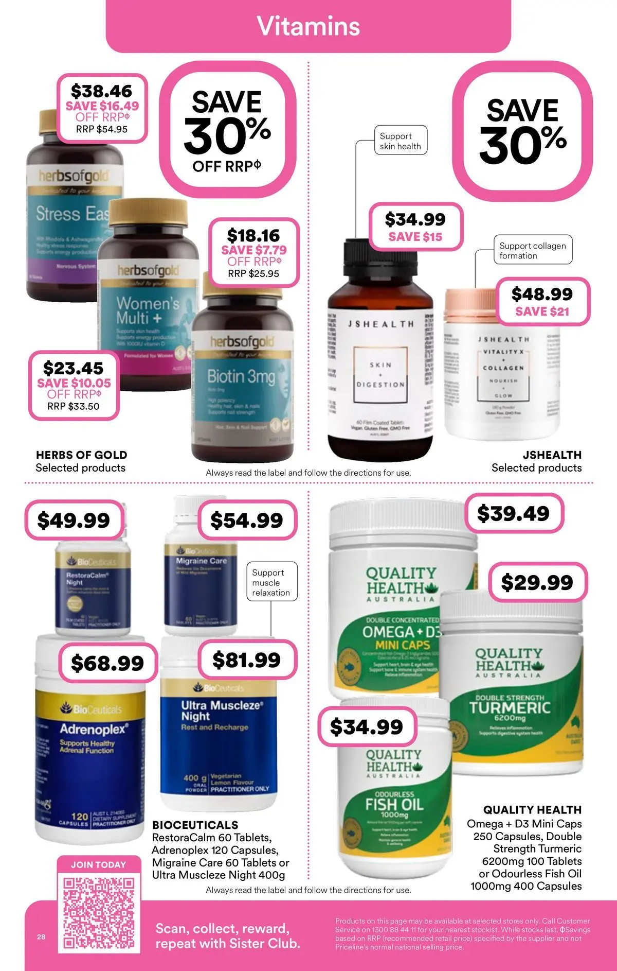 Priceline Pharmacy catalogue Armidale - 08/04/2026 > weekly / monthly specials | Page: 28 | Products: Oil, Fish, Collagen, Tablets