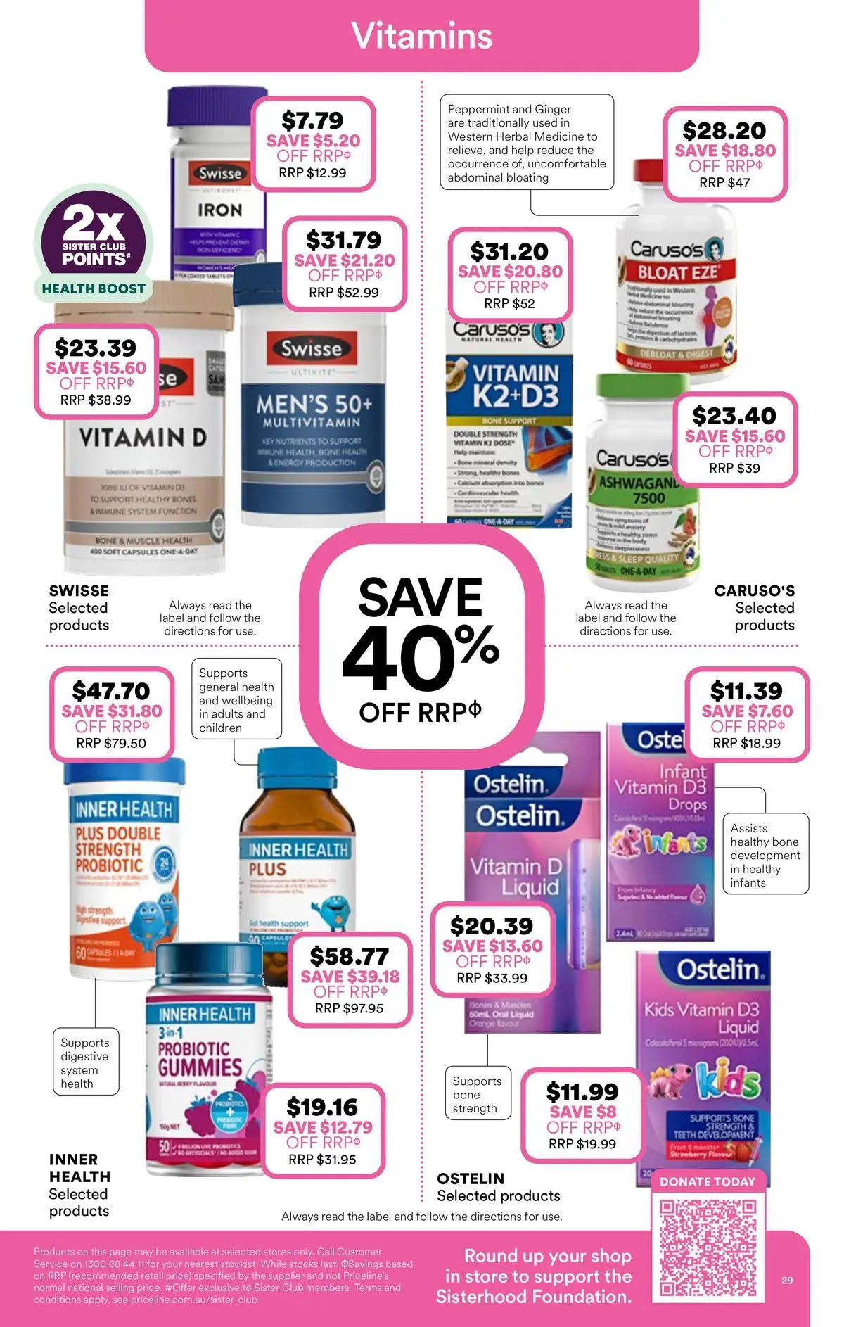 Priceline Pharmacy catalogue Armidale - 08/04/2026 > weekly / monthly specials | Page: 29 | Products: Ginger, Multivitamin, Iron, Vitamin