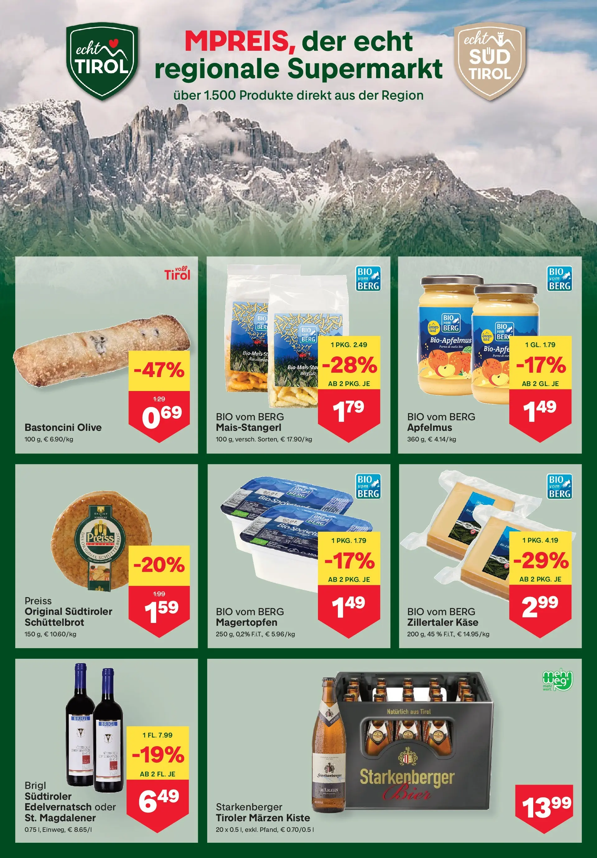 MPREIS Steyr von 15.04.2026 - Aktuelle Angebote | Seite: 7 | Produkte: Käse, Bier