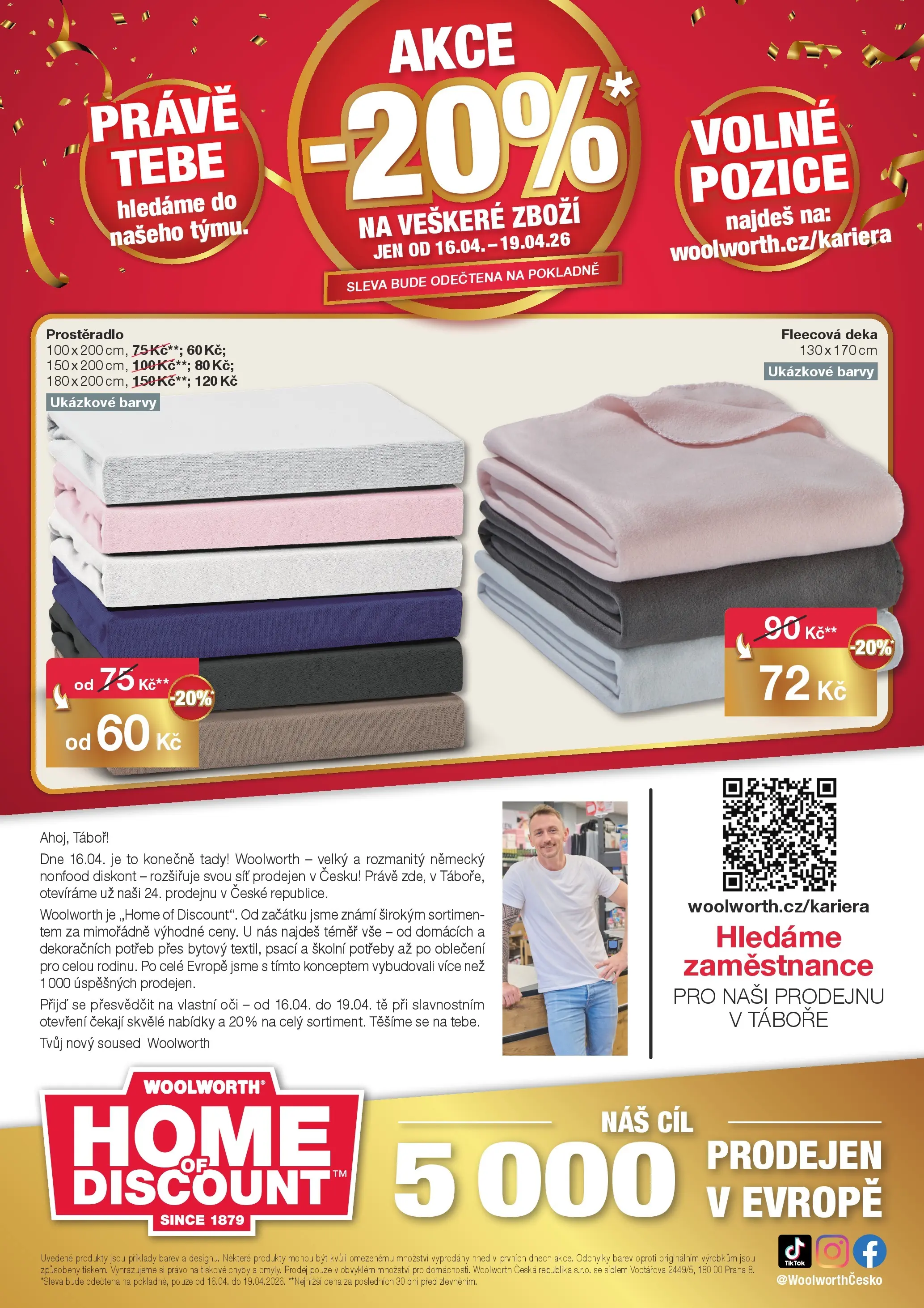 Woolworth leták - Tábor od 16.04.2026 - akční nabídka | Strana: 12 | Produkty: Med, Deka, Prostěradlo, Školní potřeby