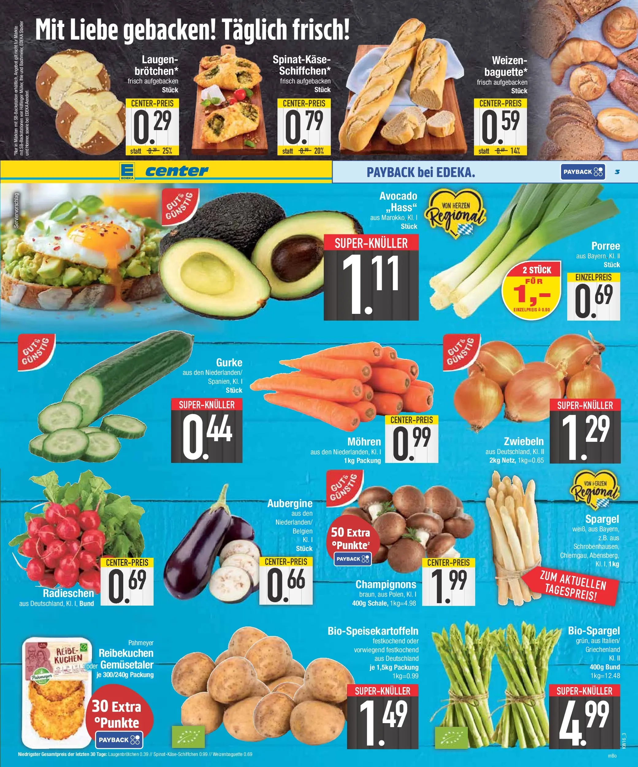 Edeka prospekt Neustadt	 (ab 12.04.2026) » Angebote Online | Seite: 3 | Produkte: Baguette, Champignons, Zwiebeln, Kuchen