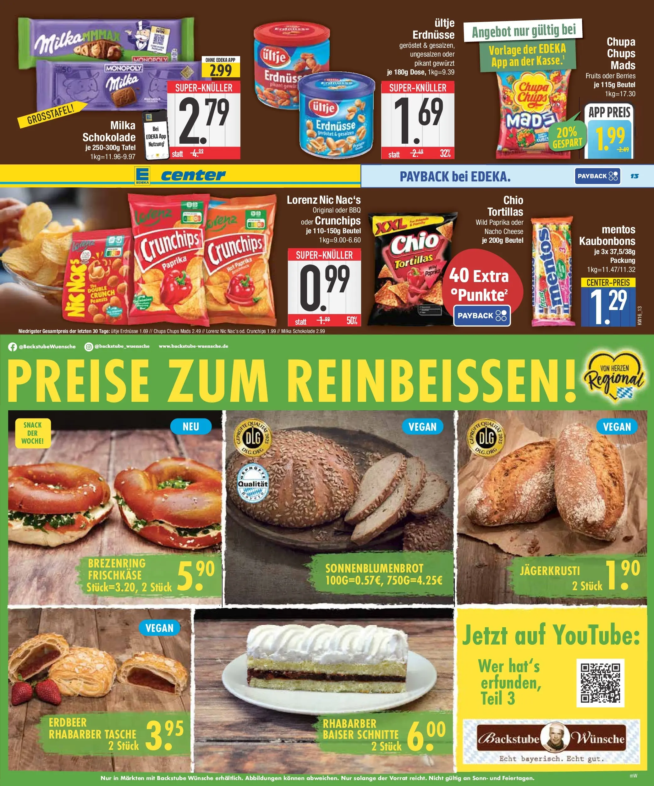 Edeka prospekt Neustadt	 (ab 12.04.2026) » Angebote Online | Seite: 13 | Produkte: Tasche, Milka schokolade, Chio tortillas, Rhabarber
