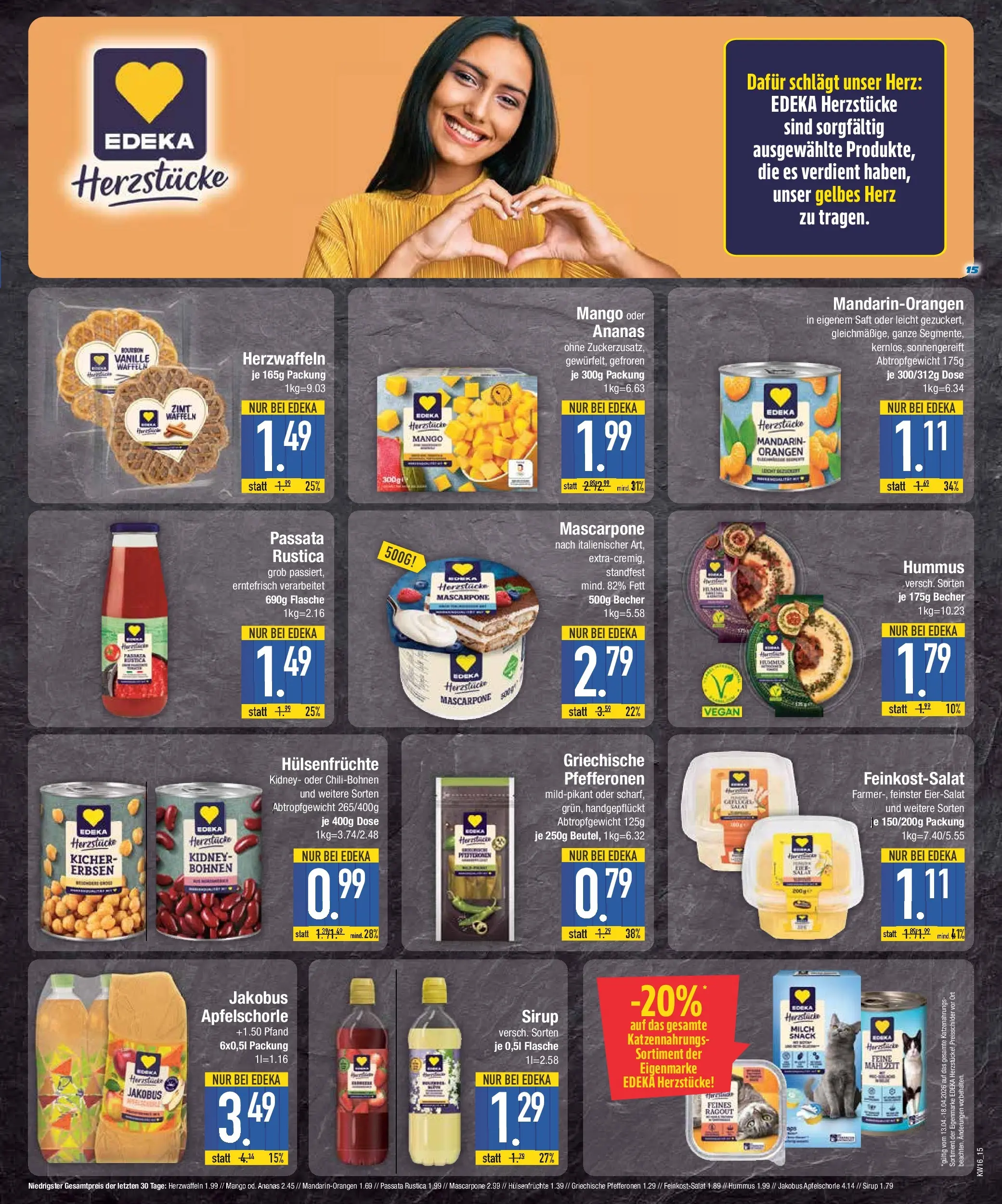 Edeka prospekt Neustadt	 (ab 12.04.2026) » Angebote Online | Seite: 15 | Produkte: Waffeln, Mango, Saft, Salat