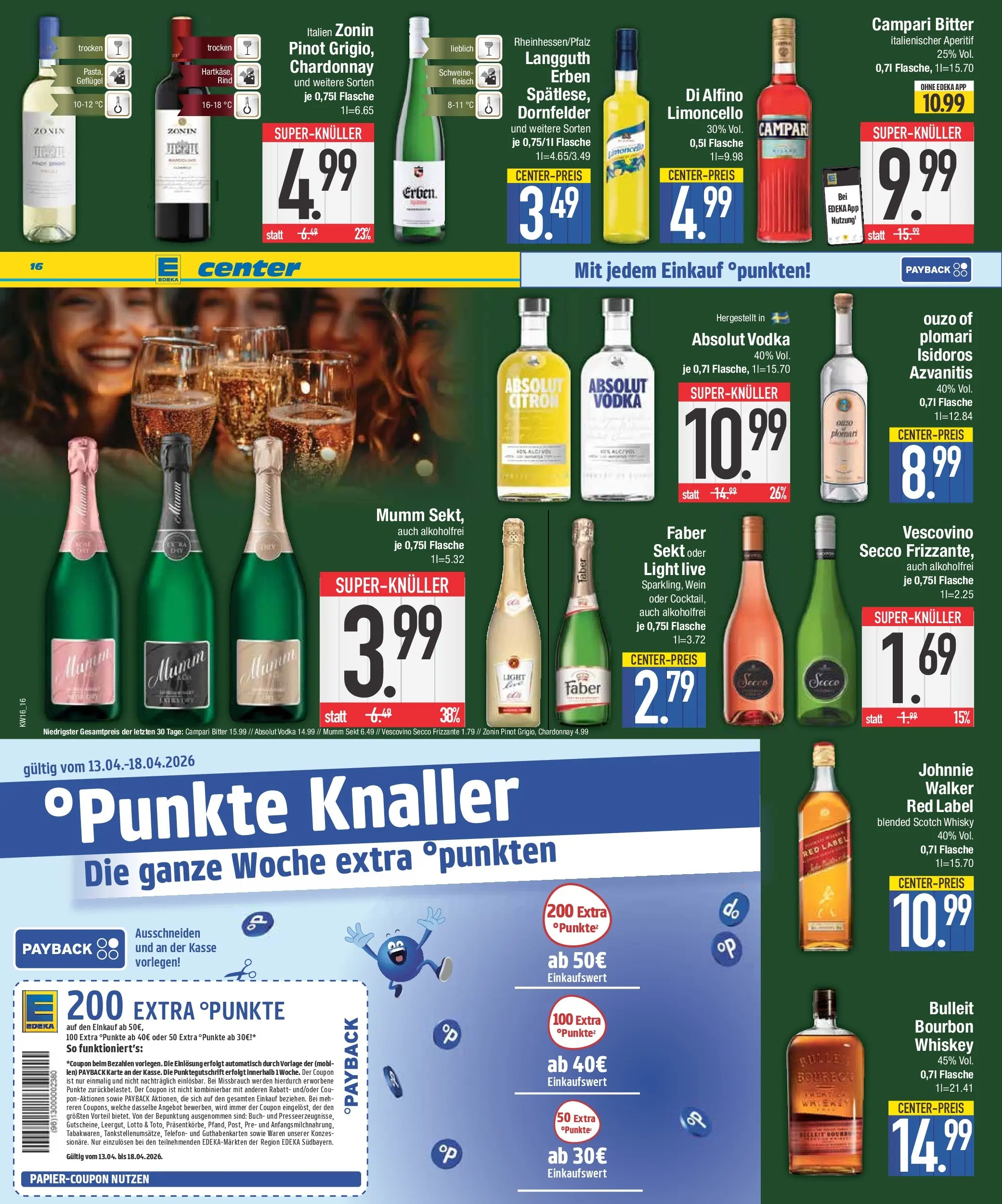 Edeka prospekt Neustadt	 (ab 12.04.2026) » Angebote Online | Seite: 16 | Produkte: Whisky, Mumm sekt, Ouzo, Bourbon