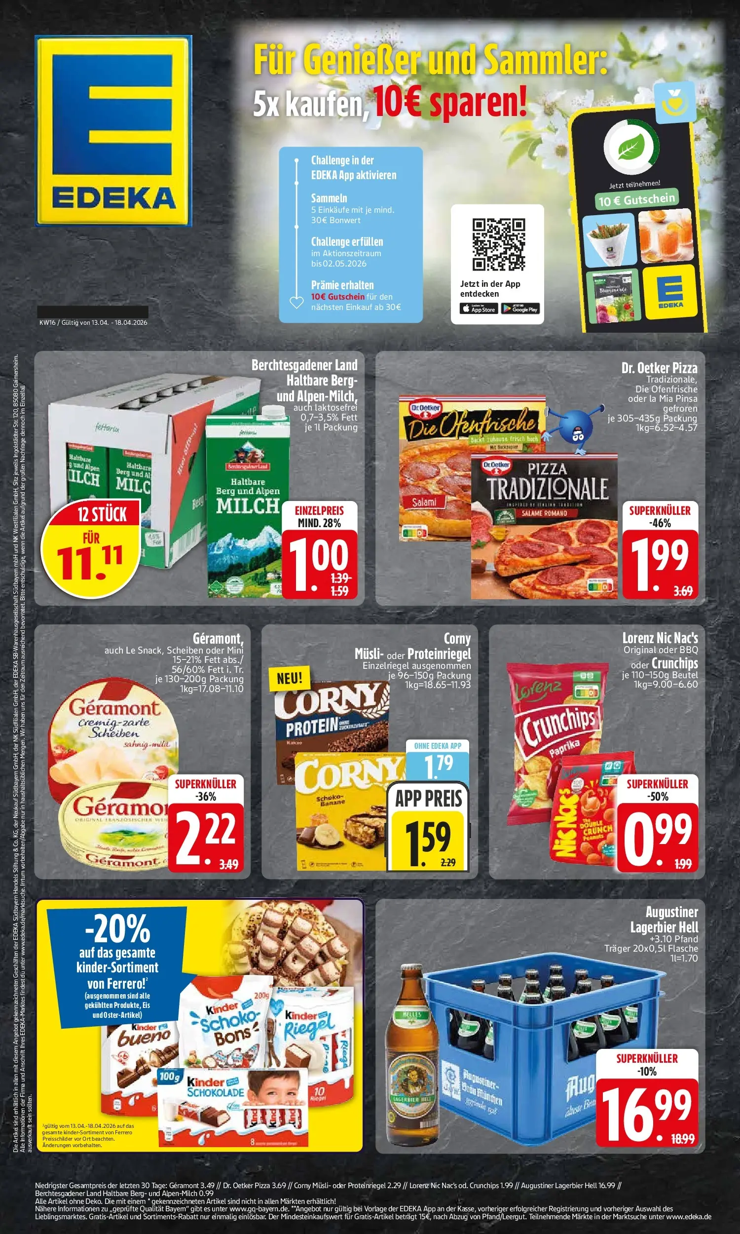 Edeka prospekt München	 (ab 13.04.2026) » Angebote Online | Seite: 1 | Produkte: Milch, Paprika, Pizza, Eis