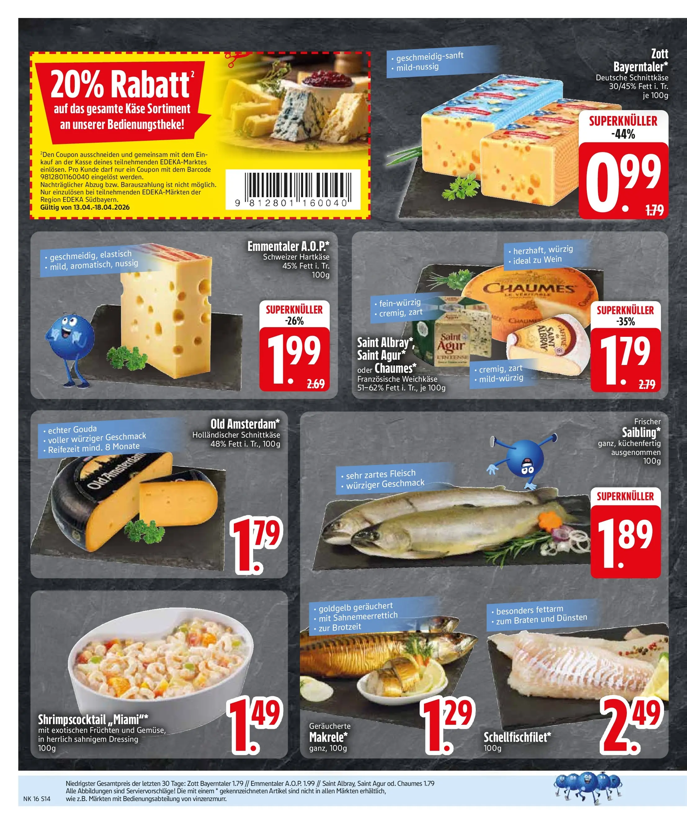 Edeka prospekt München	 (ab 13.04.2026) » Angebote Online | Seite: 16 | Produkte: Käse, Dressing, Wein, Fleisch