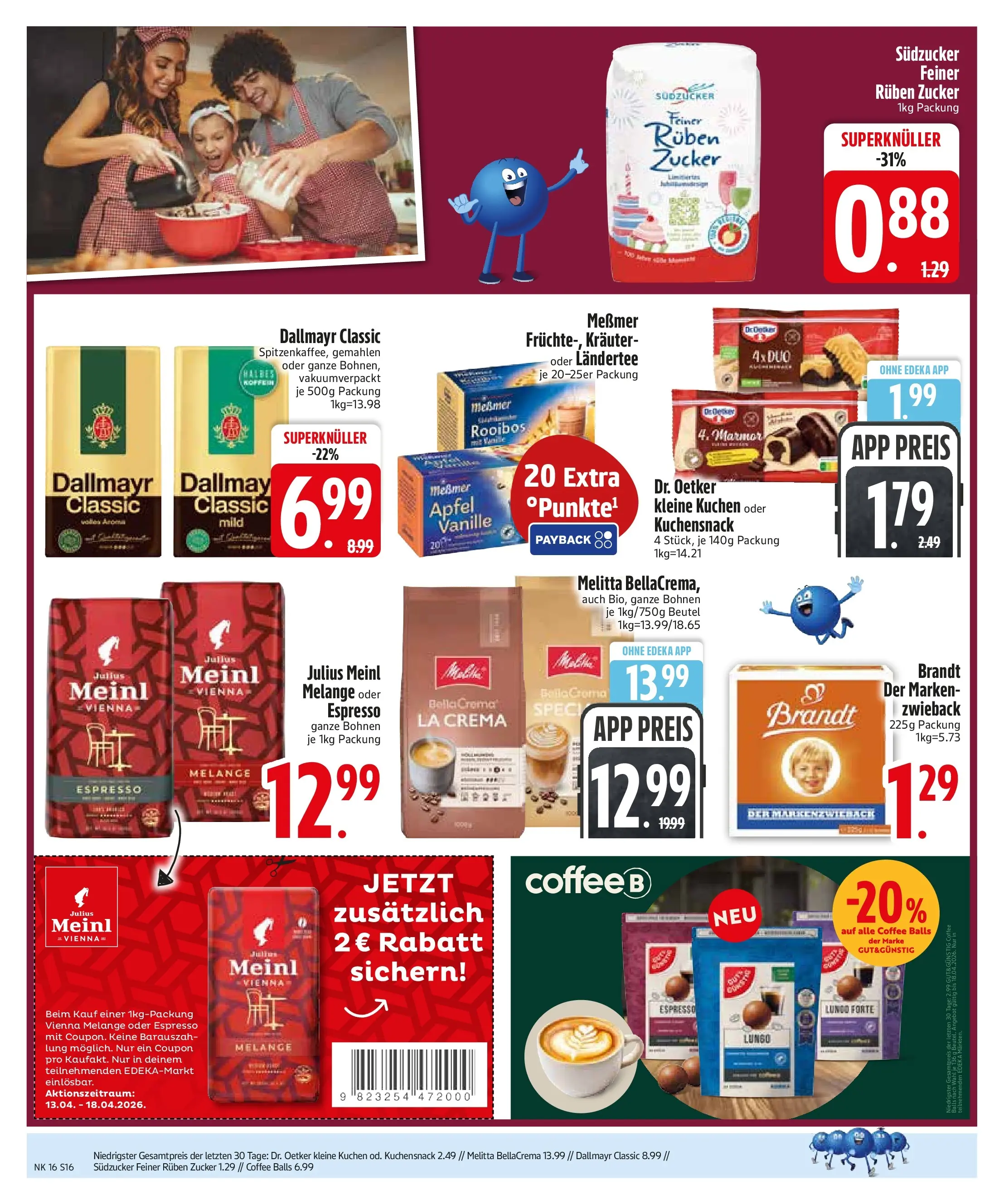 Edeka prospekt München	 (ab 13.04.2026) » Angebote Online | Seite: 18 | Produkte: Melitta, Messmer, Äpfel, Zucker