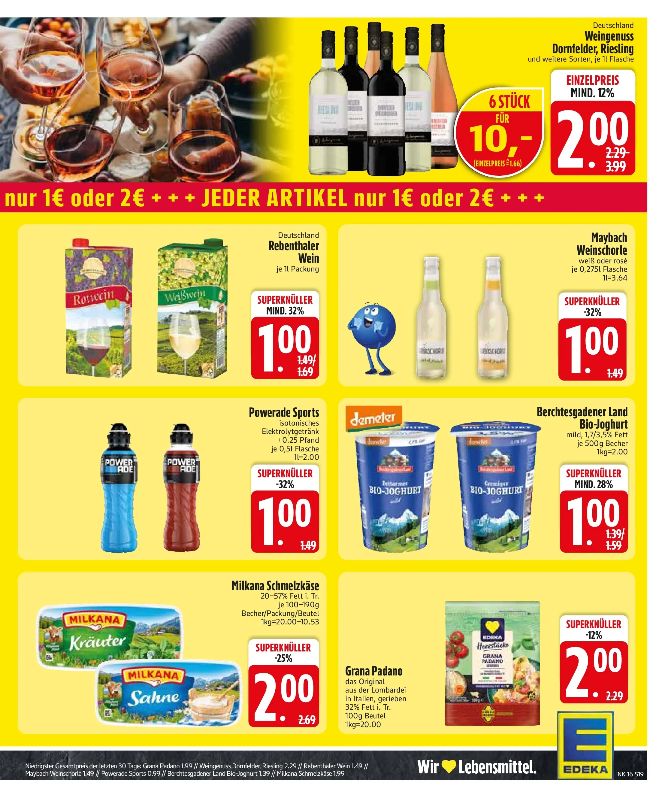 Edeka prospekt München	 (ab 13.04.2026) » Angebote Online | Seite: 21 | Produkte: Milkana, Weinschorle, Powerade, Wein