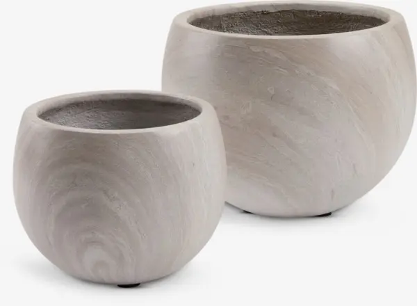 JYSK Саксия за градина SOLSORT &Oslash;41/30 травертин 2 бр./к-т