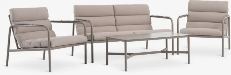 JYSK Комплект мебели LILLESTROEM 4-местен цвят тъмен пясък