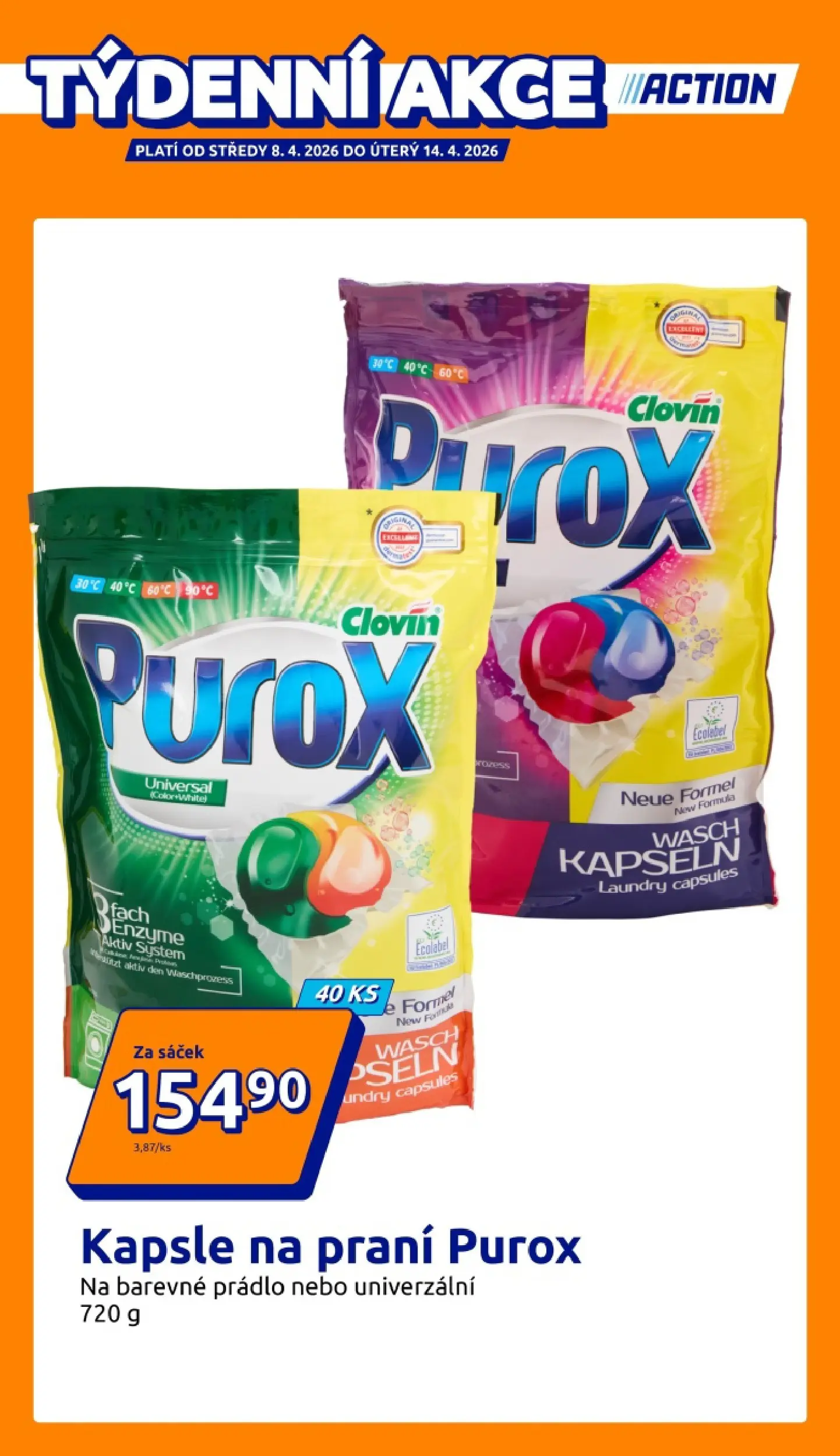 Action leták od 08.04.2026 - Akční leták online | Strana: 1 | Produkty: Kapsle, Sáček