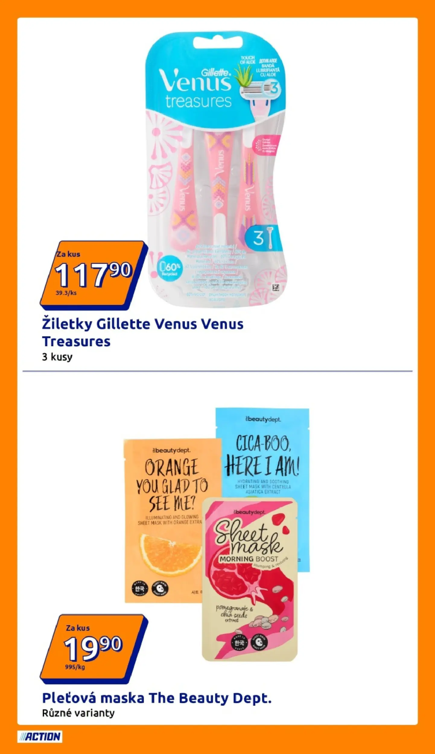 Action leták od 08.04.2026 - Akční leták online | Strana: 3 | Produkty: Pleťová maska, Žiletky, Chia, Maska