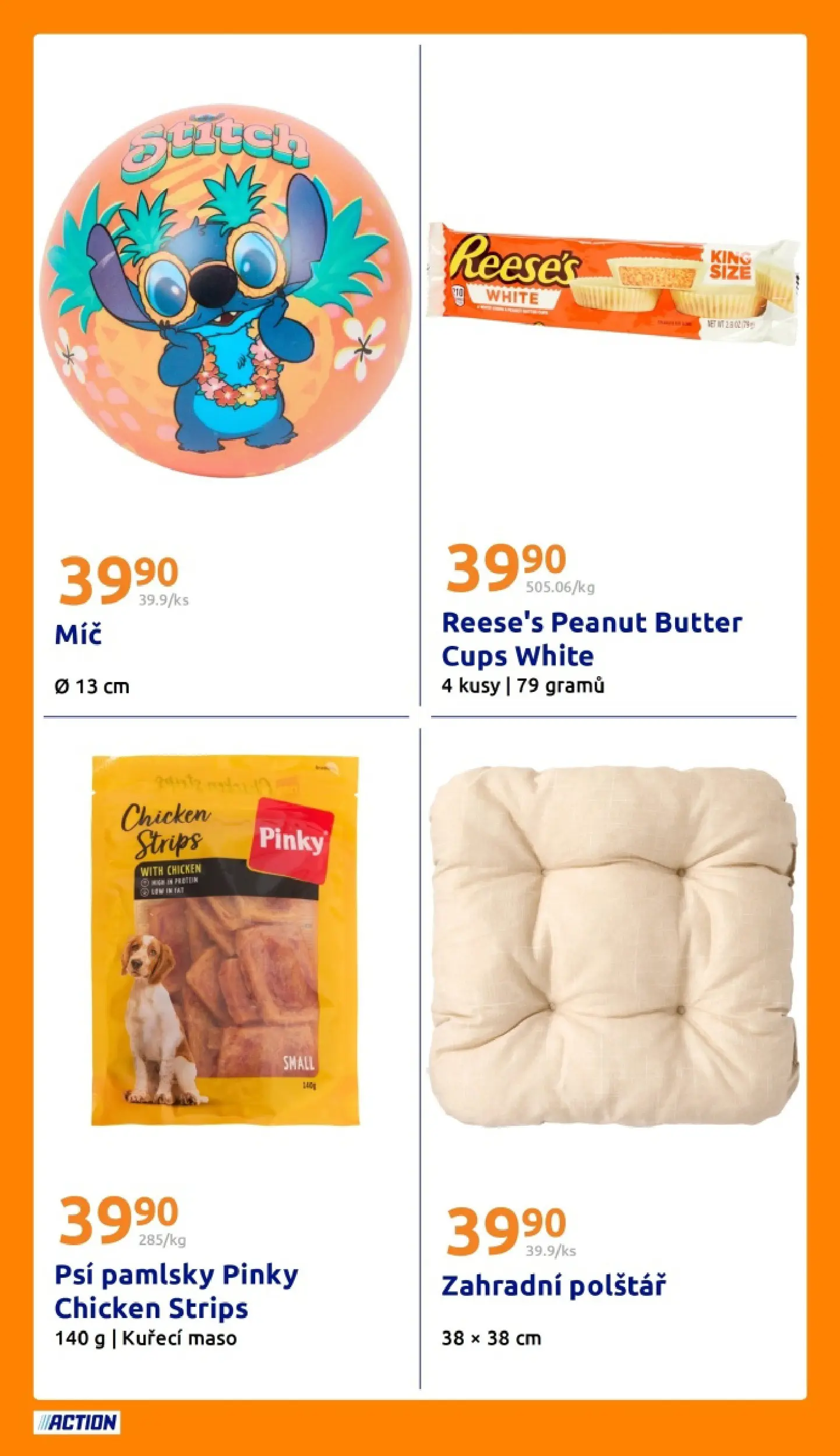 Action leták od 08.04.2026 - Akční leták online | Strana: 18 | Produkty: Reese's, Kuřecí maso, Polštář, Maso