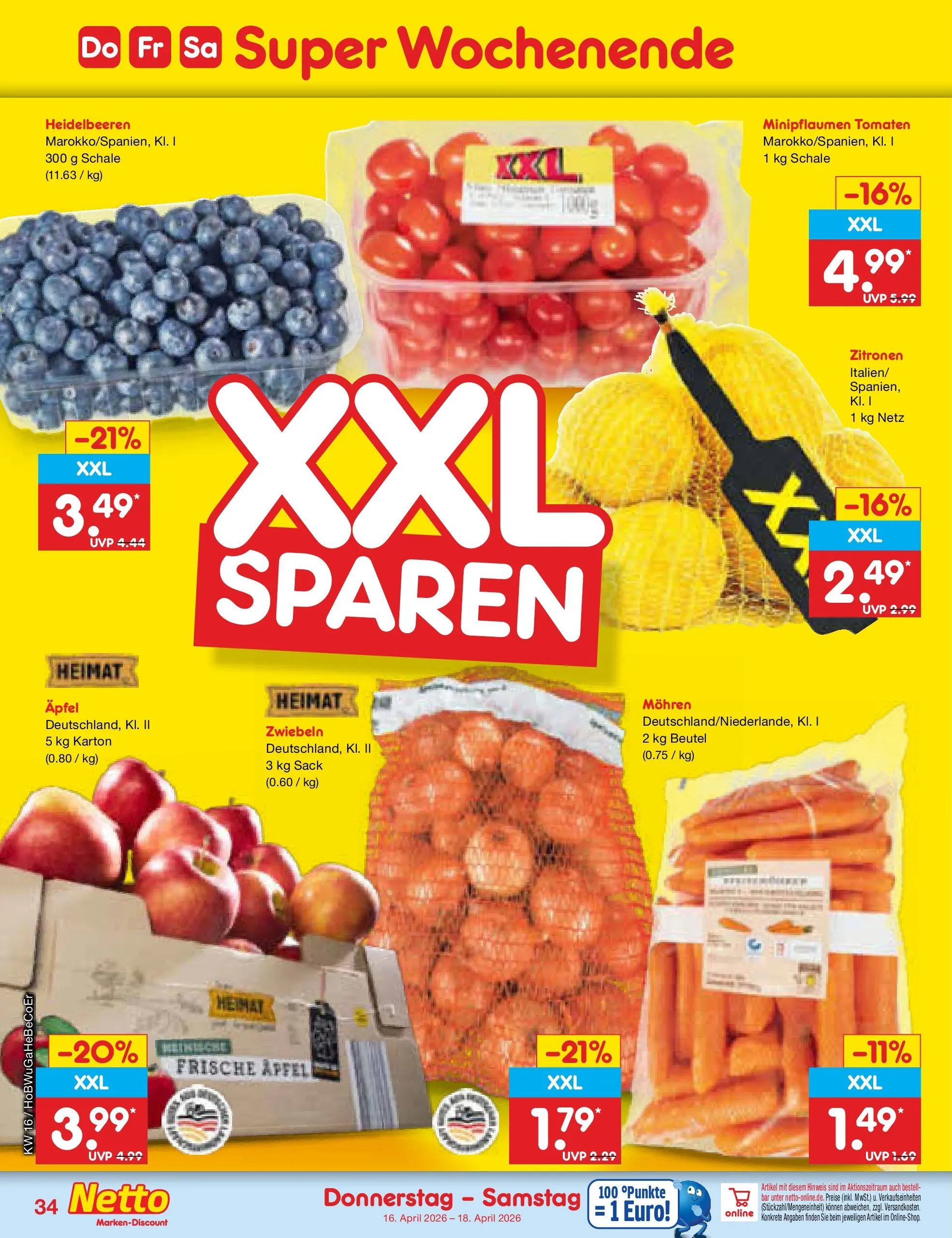 Netto Marken-Discount Prospekt Nordhausen	 (ab 13.04.2026) » Angebote | Seite: 56 | Produkte: Äpfel, Heidelbeeren, Zwiebeln, Zitronen