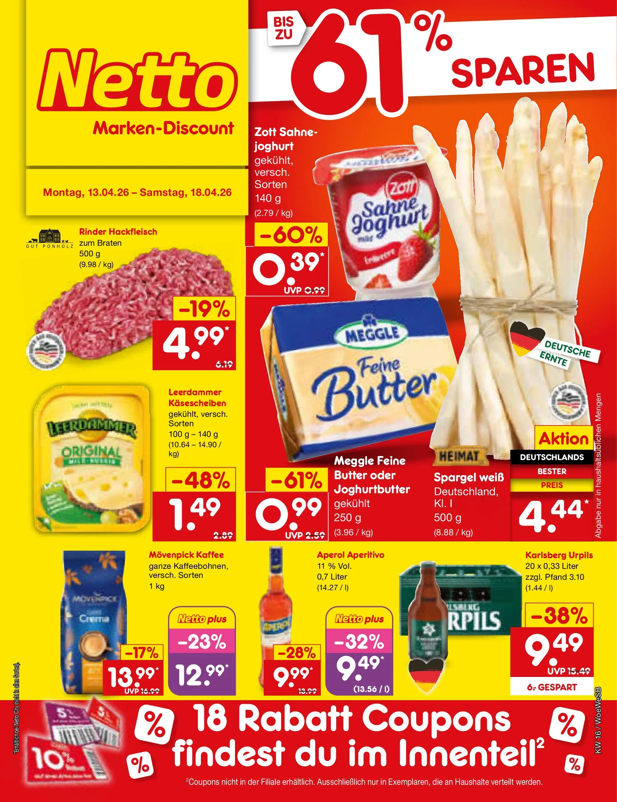 Netto Marken-Discount Prospekt Katzweiler	 (ab 13.04.2026) » Angebote | Seite: 1 | Produkte: Joghurt, Kaffee, Movenpick kaffee, Sahne
