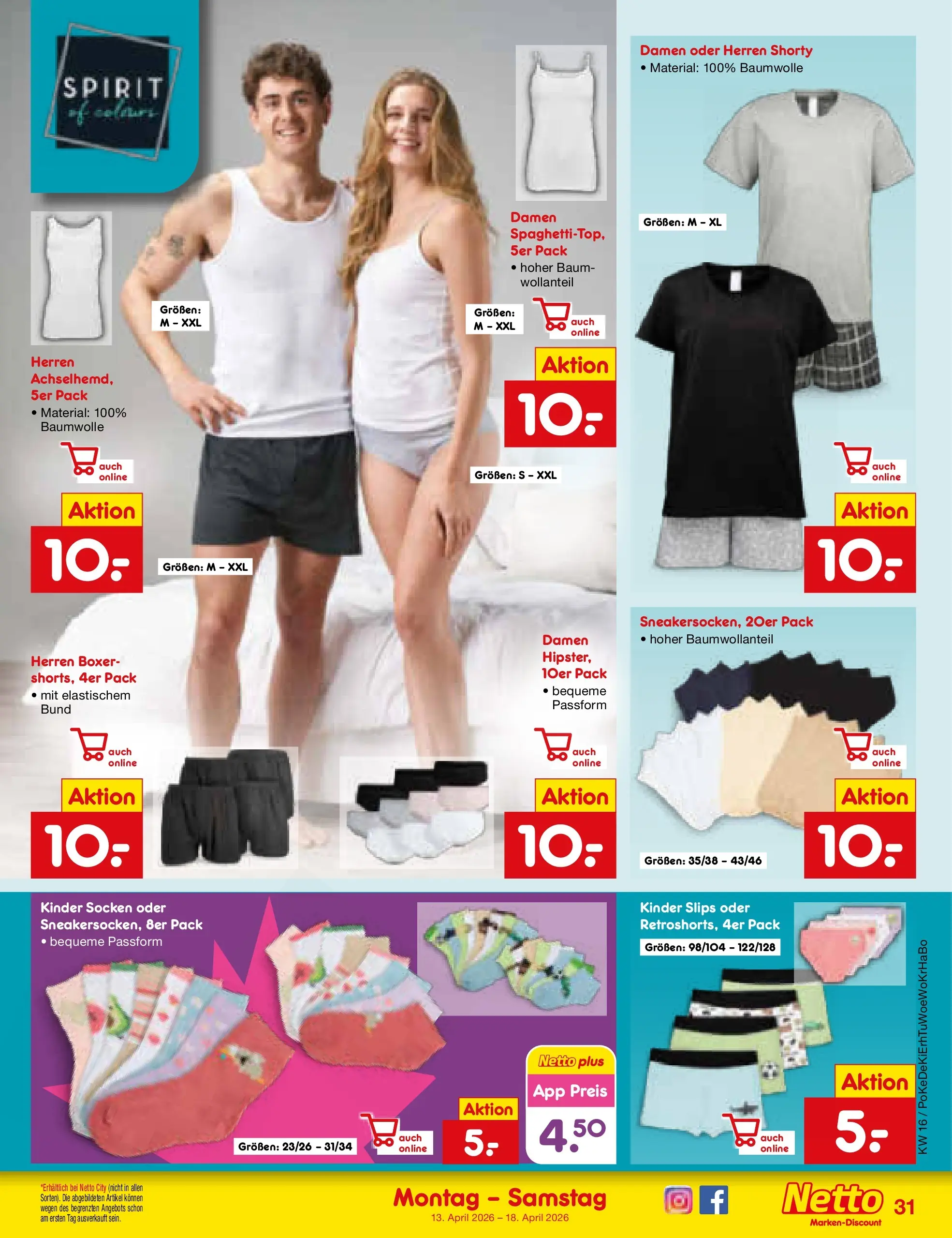 Netto Marken-Discount Prospekt Katzweiler	 (ab 13.04.2026) » Angebote | Seite: 37 | Produkte: Socken, Boxer