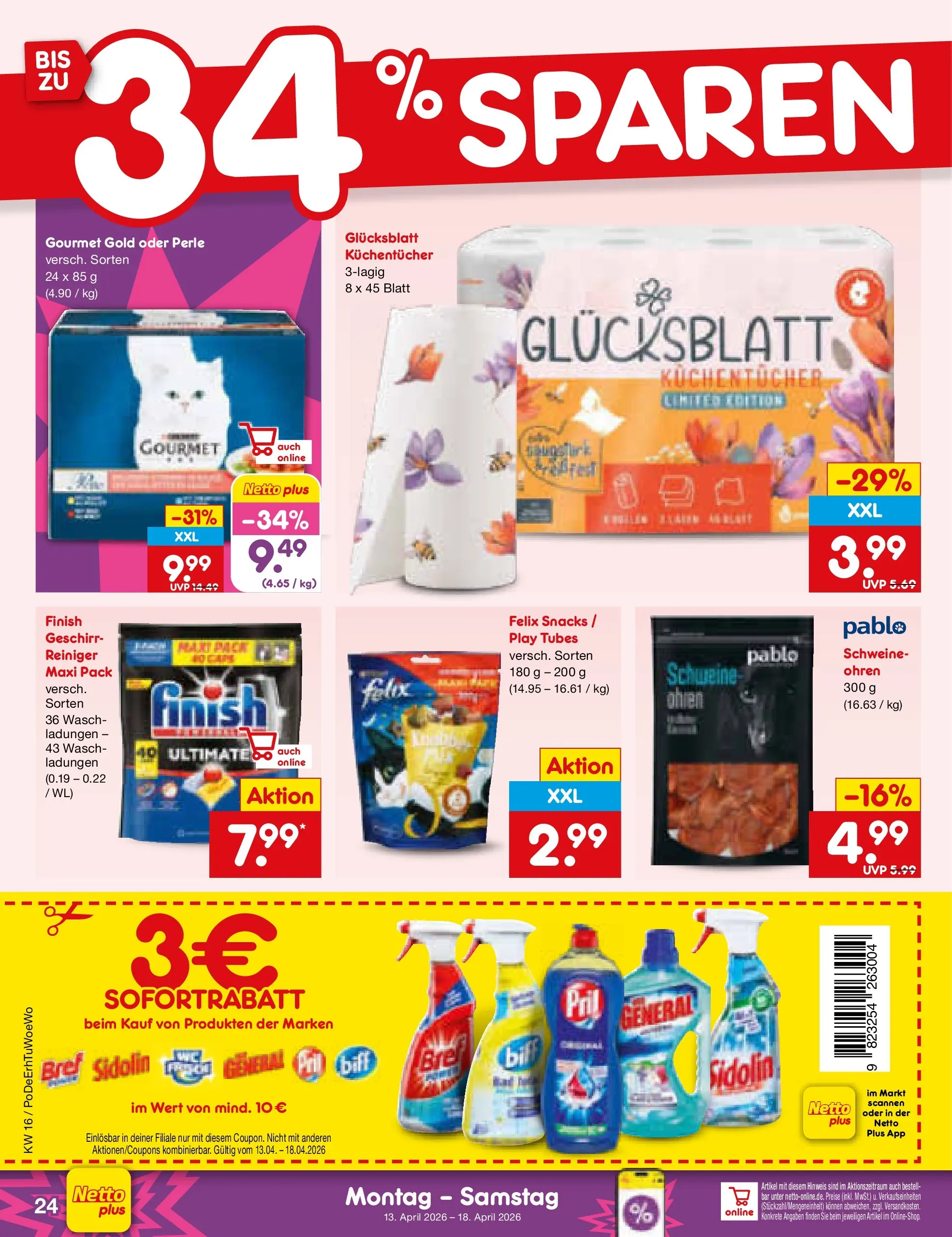 Netto Marken-Discount Prospekt Katzweiler	 (ab 13.04.2026) » Angebote | Seite: 23 | Produkte: Finish, Pril