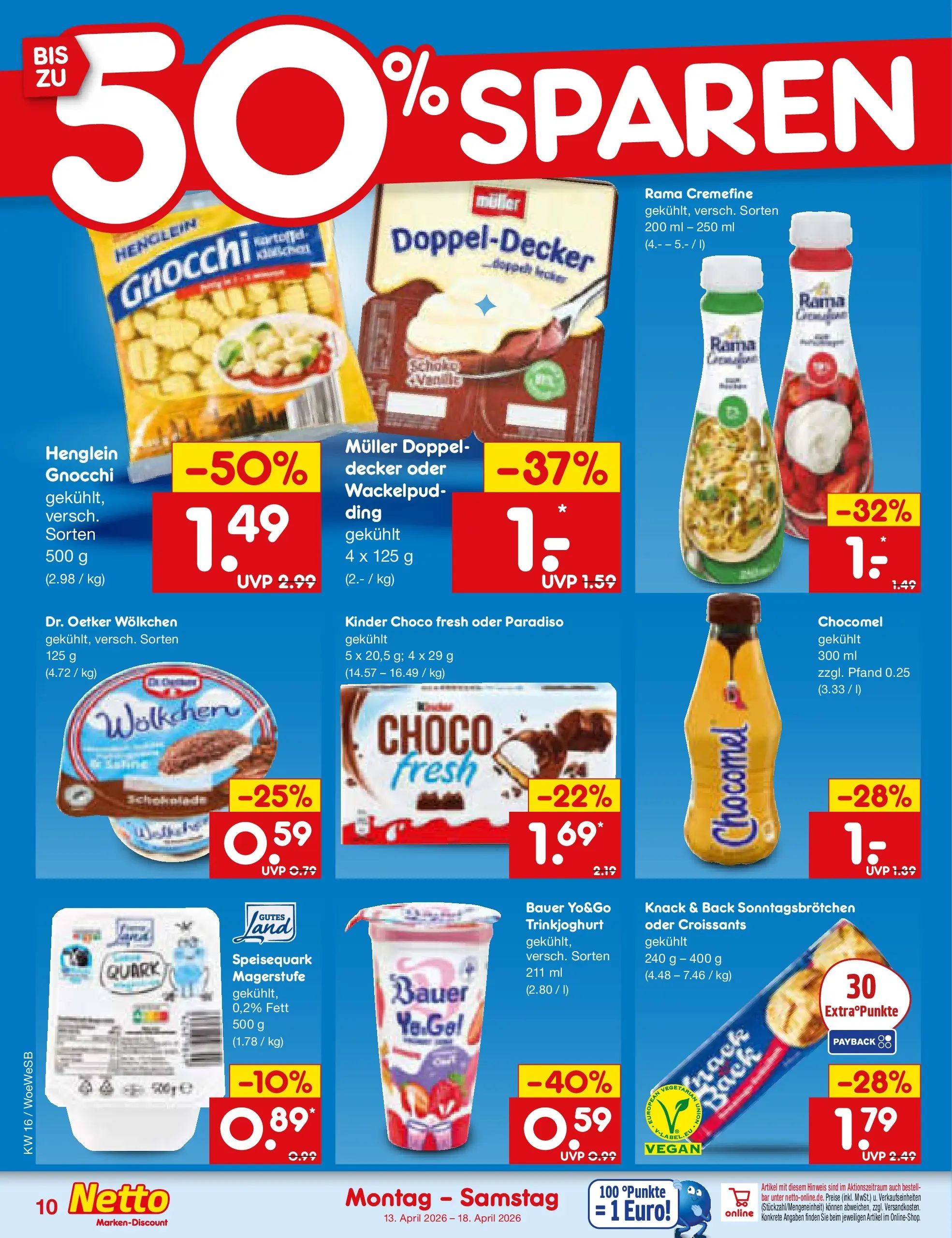 Netto Marken-Discount Prospekt Katzweiler	 (ab 13.04.2026) » Angebote | Seite: 9 | Produkte: Rama, Trinkjoghurt, Chocomel, Speisequark