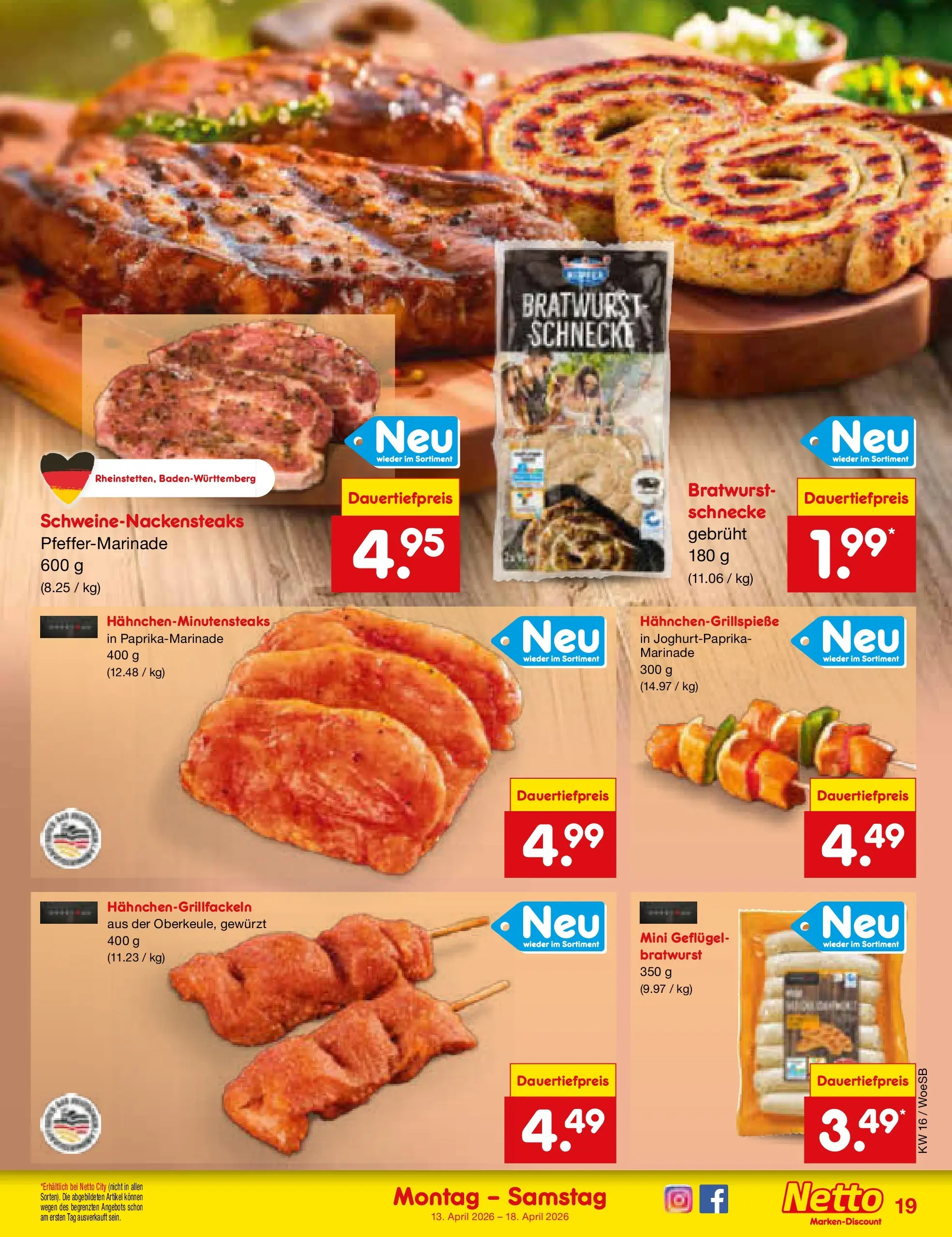 Netto Marken-Discount Prospekt Katzweiler	 (ab 13.04.2026) » Angebote | Seite: 16 | Produkte: Bratwurst