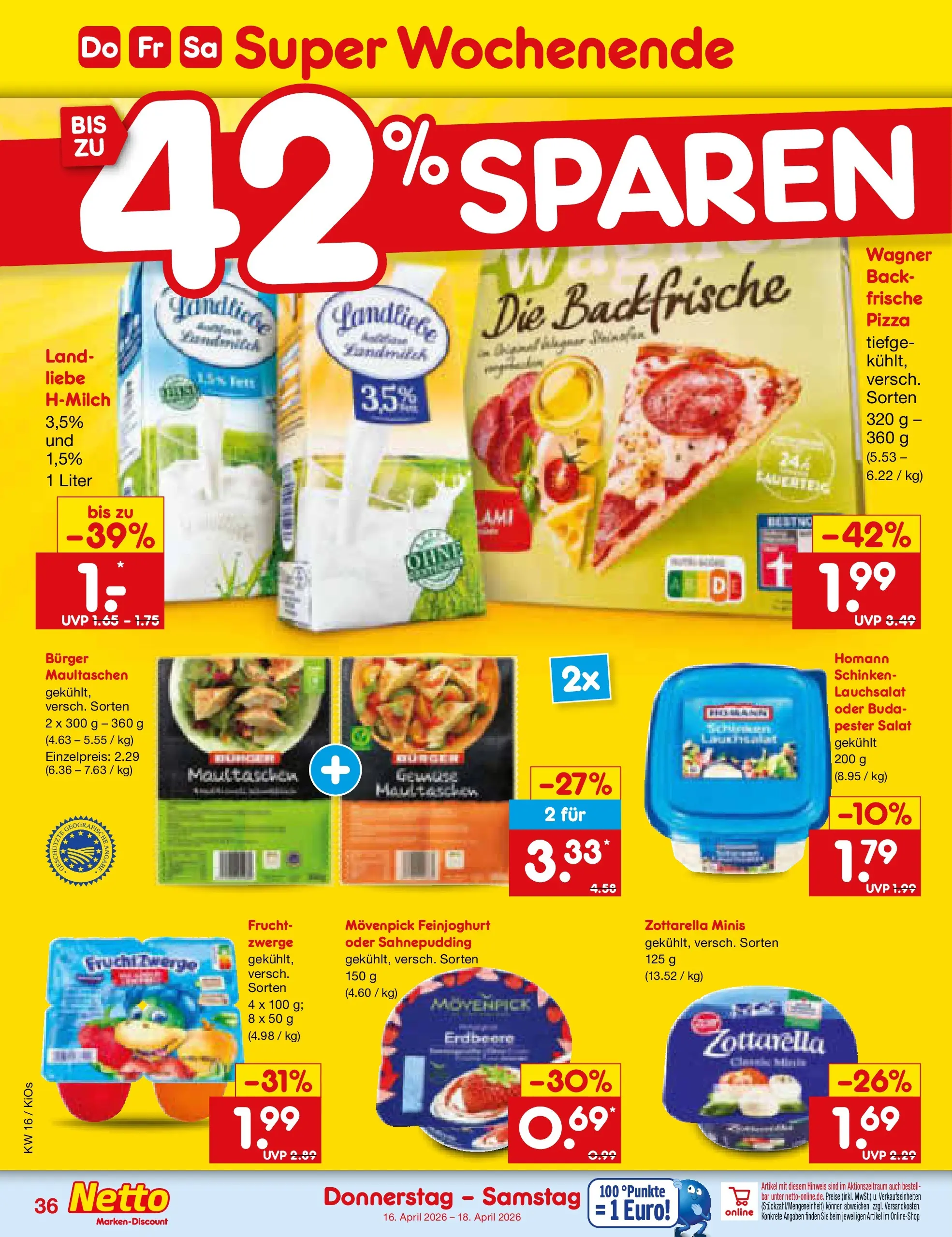 Netto Marken-Discount Prospekt Oberhaid (ab 13.04.2026) » Angebote | Seite: 54 | Produkte: Burger, Schinken, Maultaschen, Salat Netto Marken-Discount Prospekt Oberhaid (ab 13.04.2026) » Angebote | Seite: 54 | Produkte: Burger, Schinken, Maultaschen, Salat