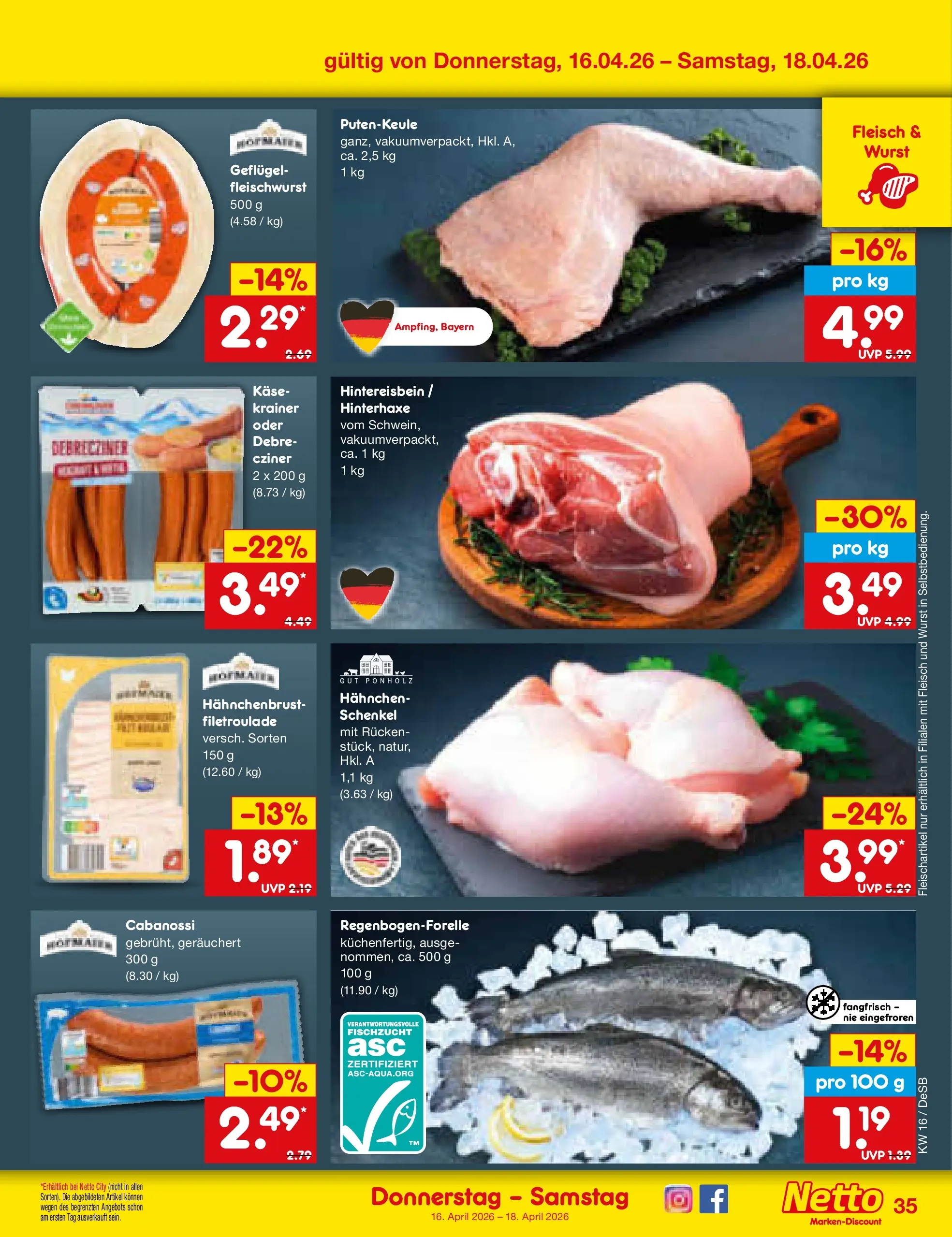 Netto Marken-Discount Prospekt Waiblingen-Bittenfeld	 (ab 13.04.2026) » Angebote | Seite: 53 | Produkte: Hahnchen, Käse, Wurst, Fleisch