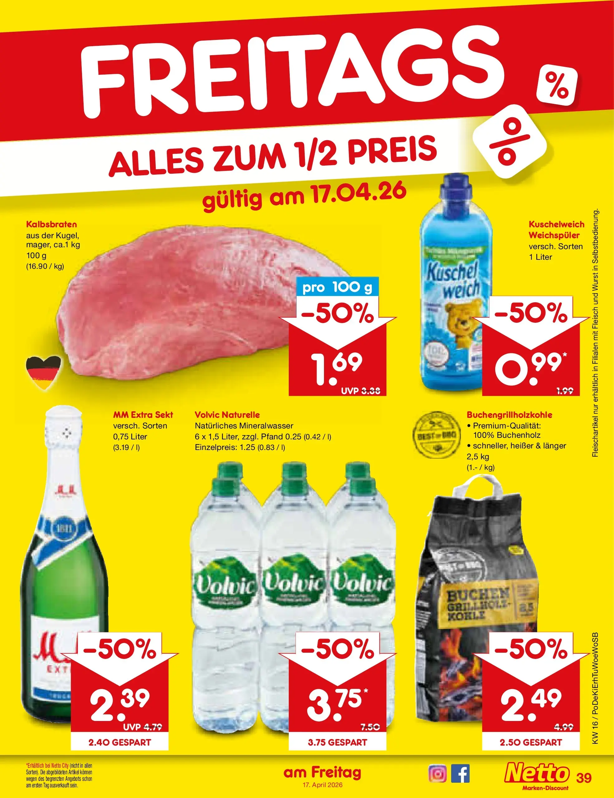 Netto Marken-Discount Prospekt Katzweiler	 (ab 13.04.2026) » Angebote | Seite: 49 | Produkte: Kuschelweich, Mineralwasser, Weichspüler, Volvic