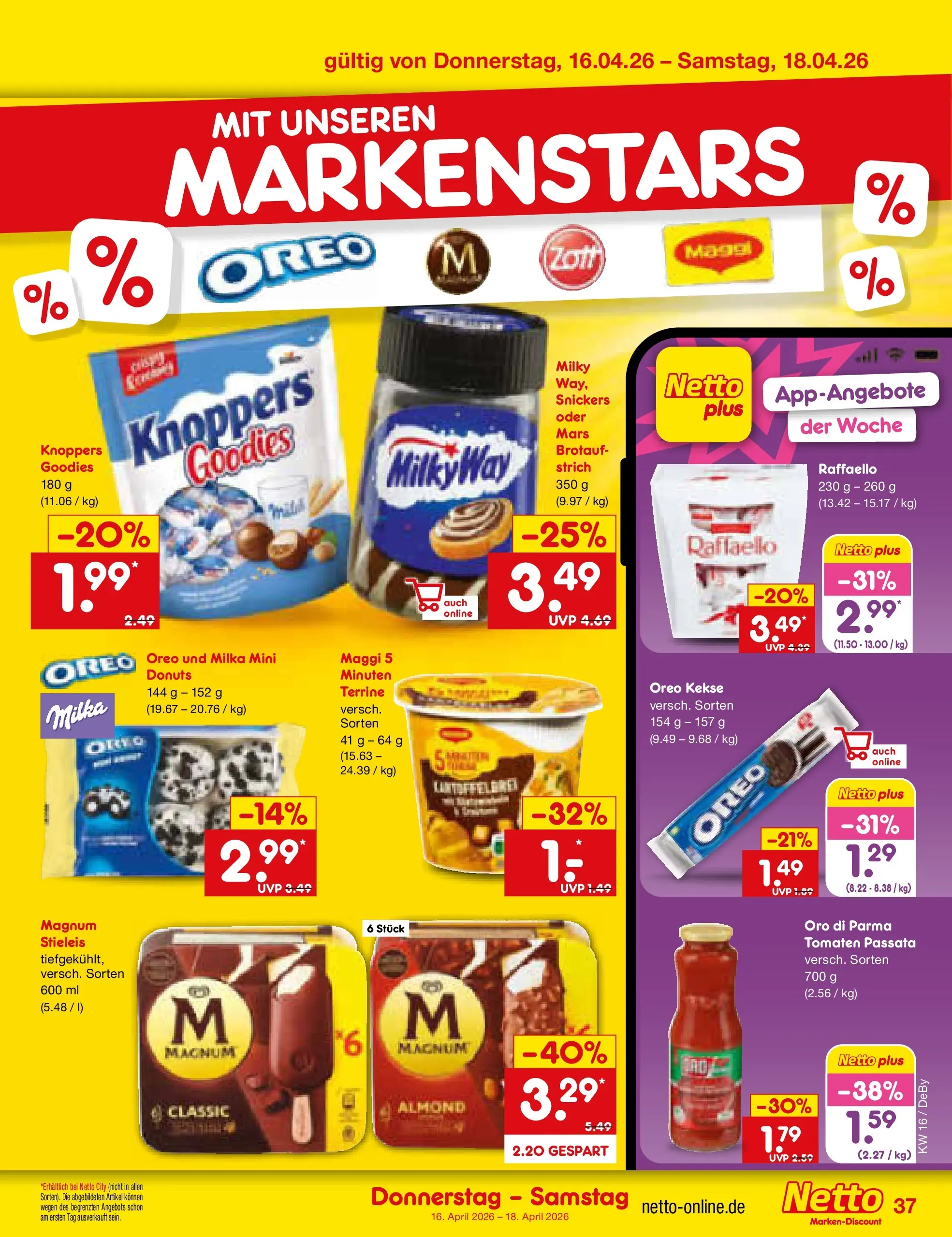 Netto Marken-Discount Prospekt Thierhaupten	 (ab 13.04.2026) » Angebote | Seite: 55 | Produkte: Tomaten, Milka, Oro di parma, Kekse