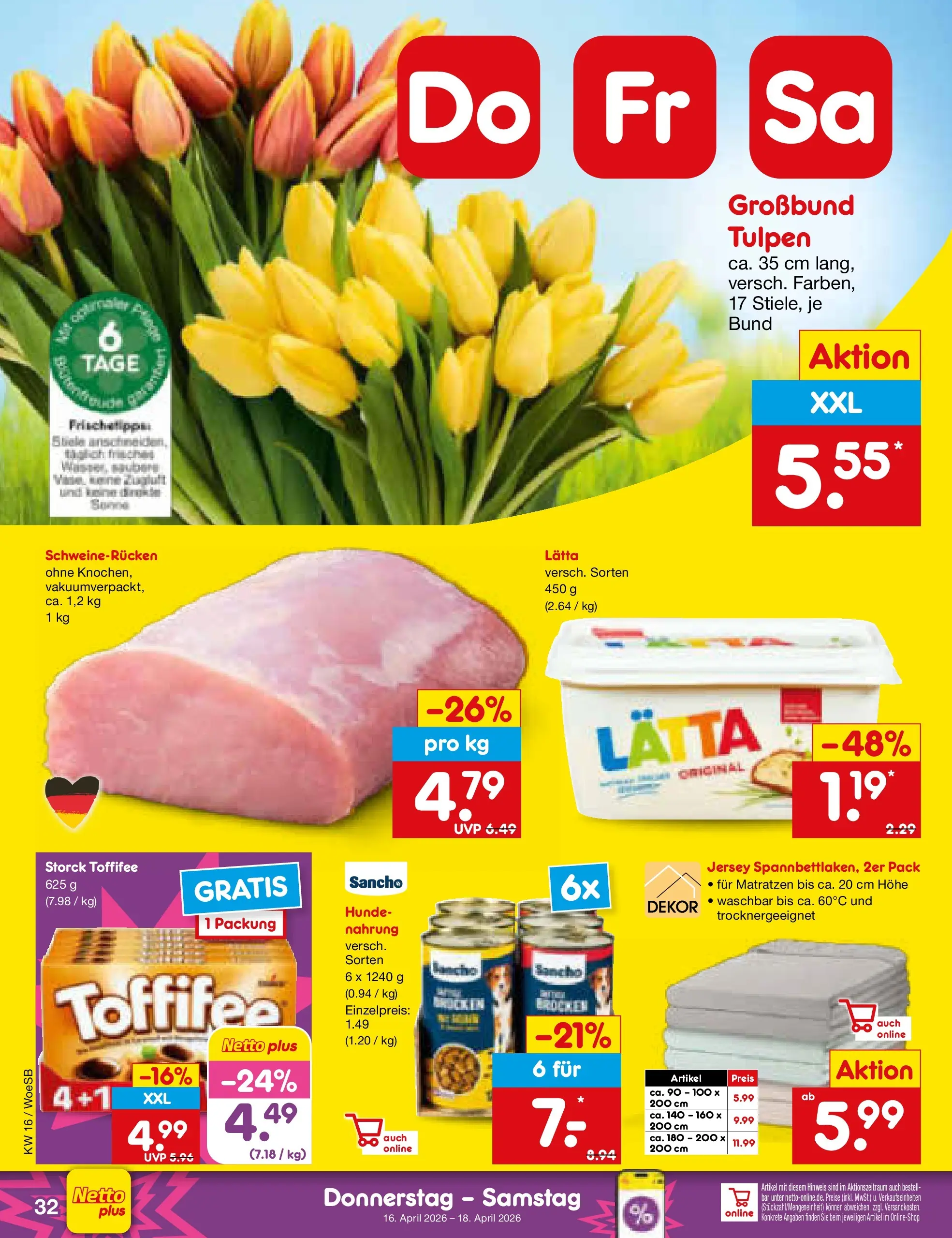Netto Marken-Discount Prospekt Katzweiler	 (ab 13.04.2026) » Angebote | Seite: 38 | Produkte: Toffifee, Lätta, Schweinerucken