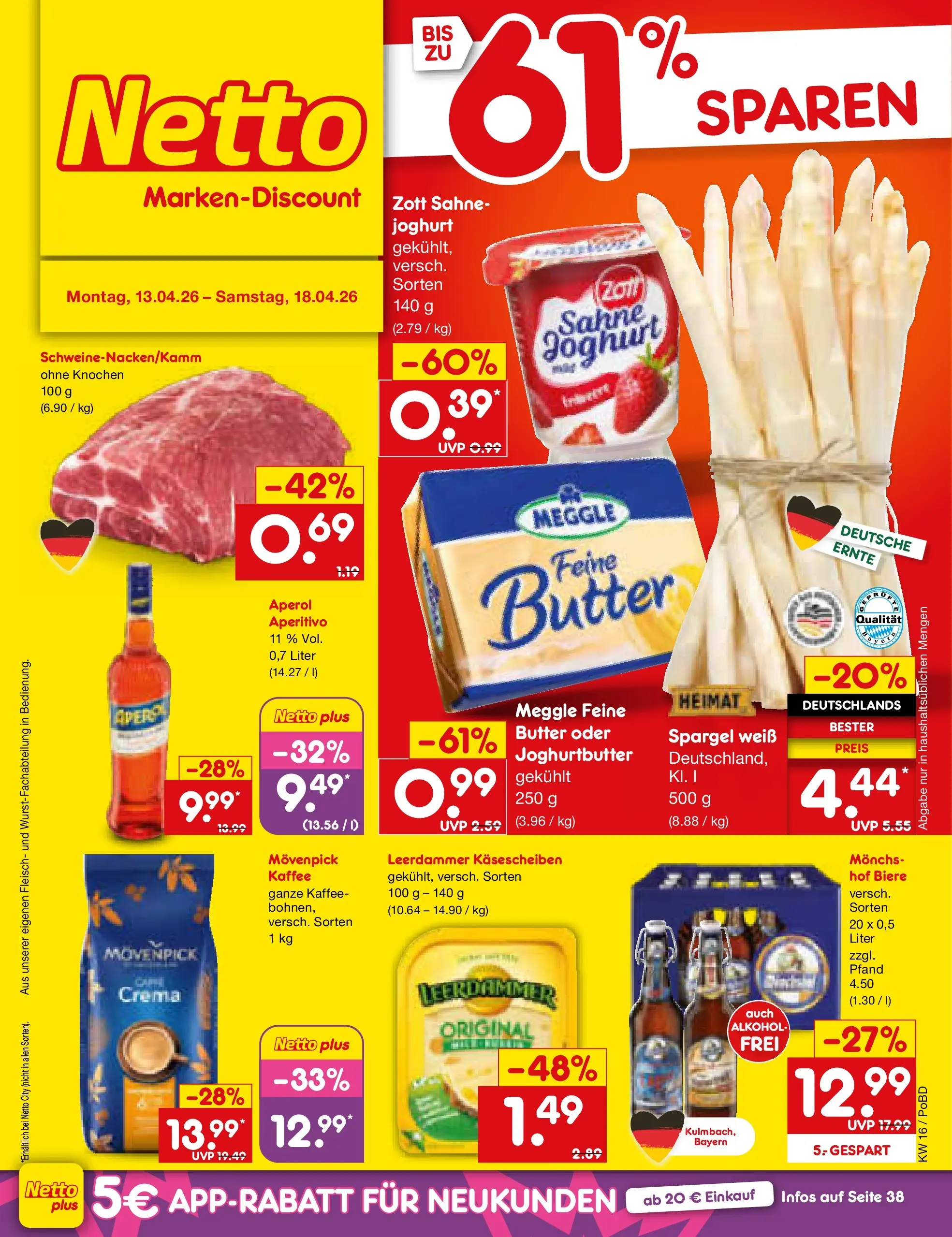 Netto Marken-Discount Prospekt Selb (ab 13.04.2026) » Angebote | Seite: 1 | Produkte: Joghurt, Kaffee, Leerdammer, Sahne Netto Marken-Discount Prospekt Selb (ab 13.04.2026) » Angebote | Seite: 1 | Produkte: Joghurt, Kaffee, Leerdammer, Sahne