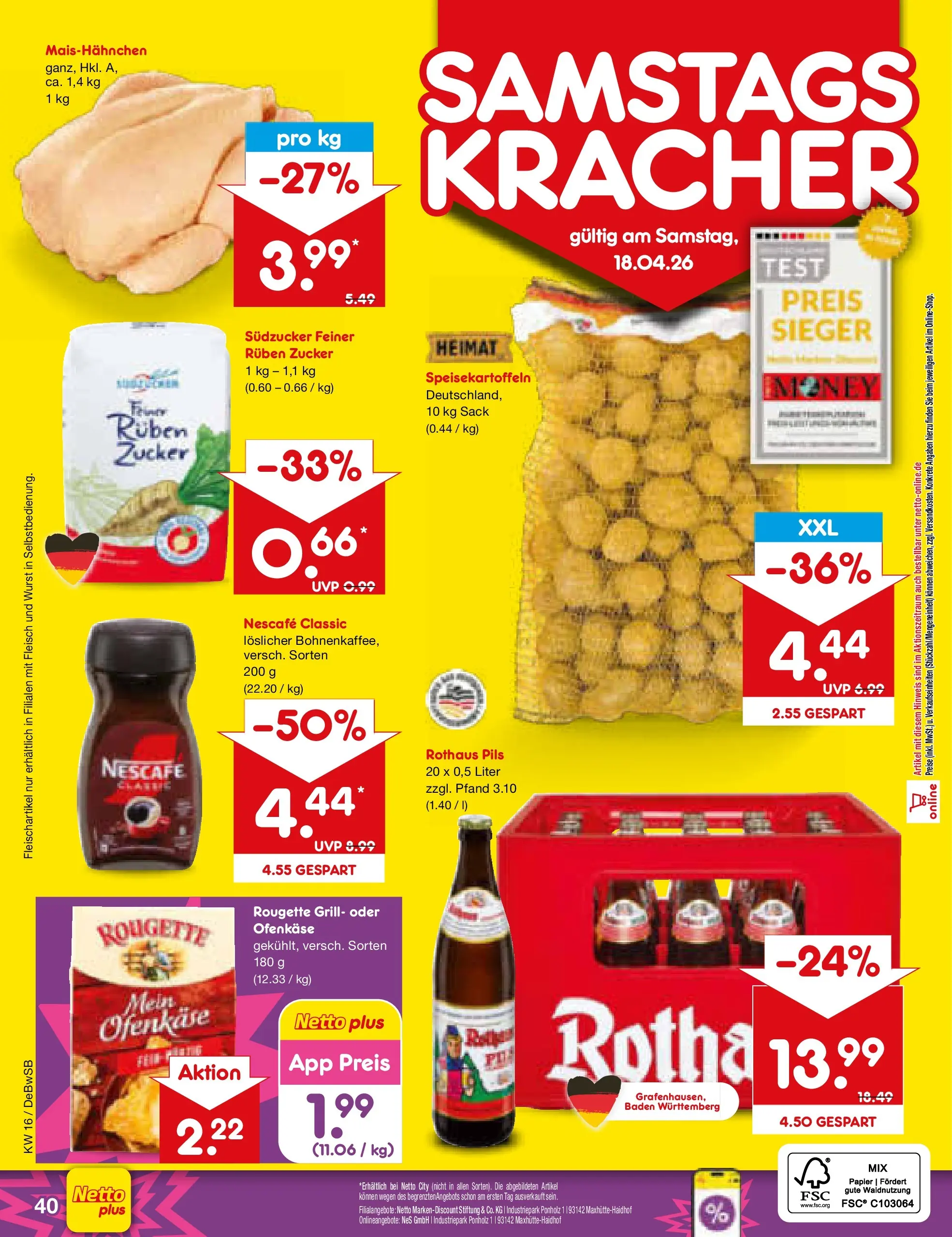 Netto Marken-Discount Prospekt Waiblingen-Bittenfeld	 (ab 13.04.2026) » Angebote | Seite: 58 | Produkte: Grill, Nescafe, Zucker, Wurst