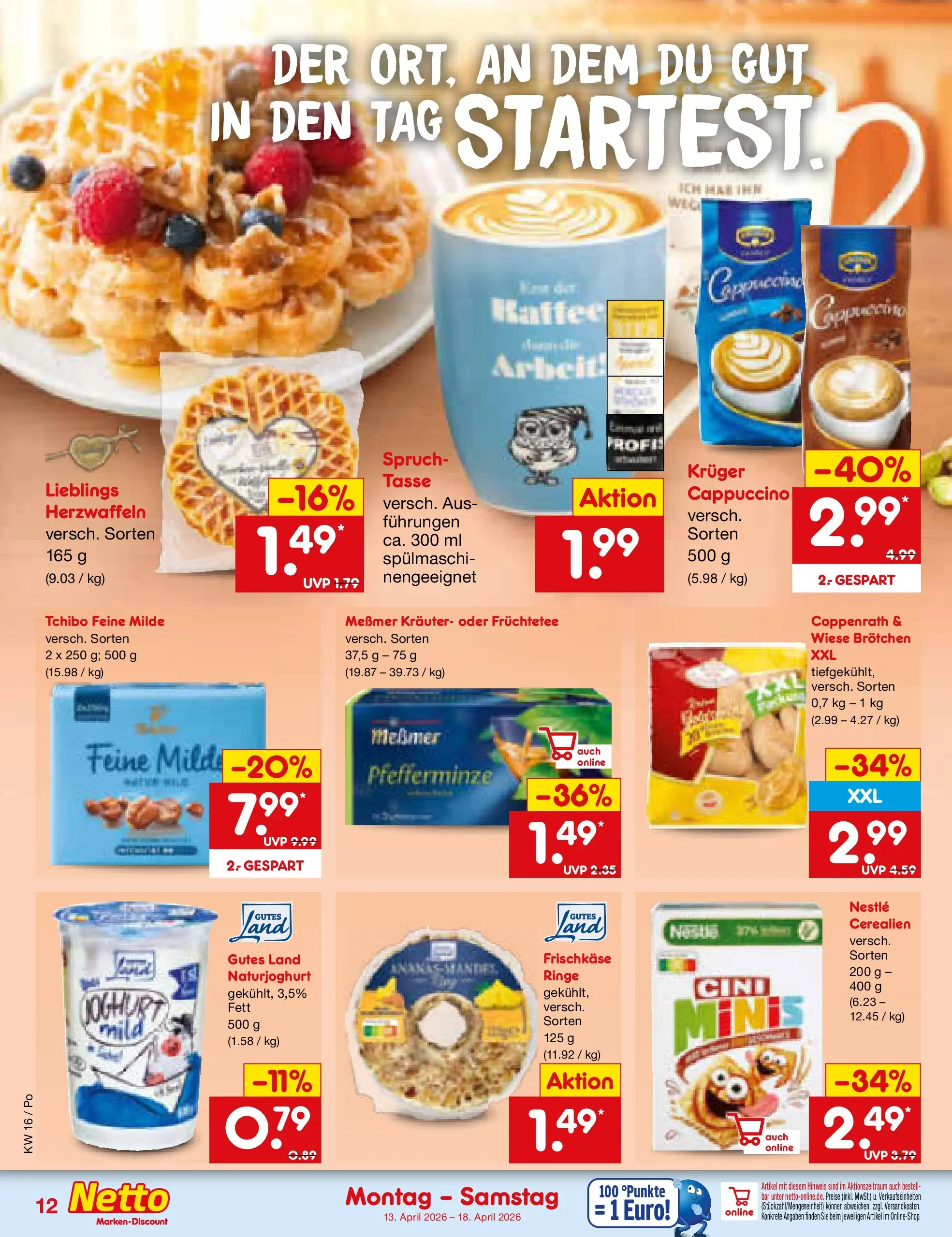 Netto Marken-Discount Prospekt Selb (ab 13.04.2026) » Angebote | Seite: 14 | Produkte: Kaffee, Messmer, Frischkase Netto Marken-Discount Prospekt Selb (ab 13.04.2026) » Angebote | Seite: 14 | Produkte: Kaffee, Messmer, Frischkase