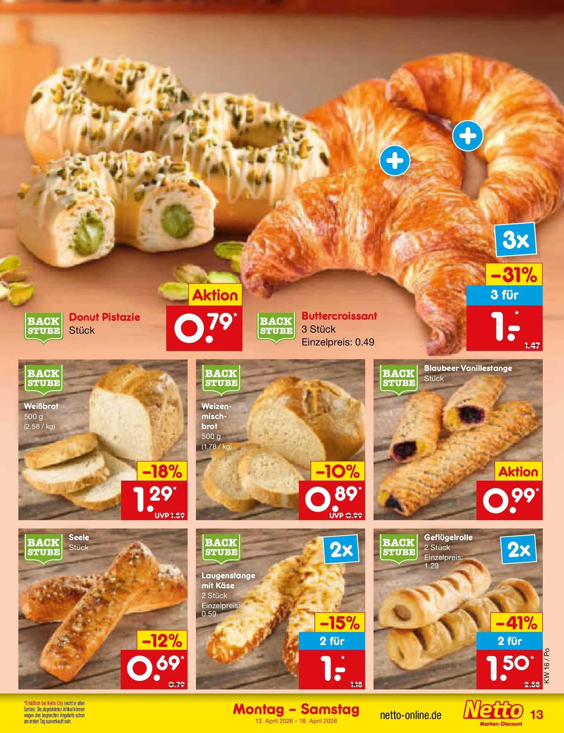Netto Marken-Discount Prospekt Selb (ab 13.04.2026) » Angebote | Seite: 15 | Produkte: Käse, Brot Netto Marken-Discount Prospekt Selb (ab 13.04.2026) » Angebote | Seite: 15 | Produkte: Käse, Brot