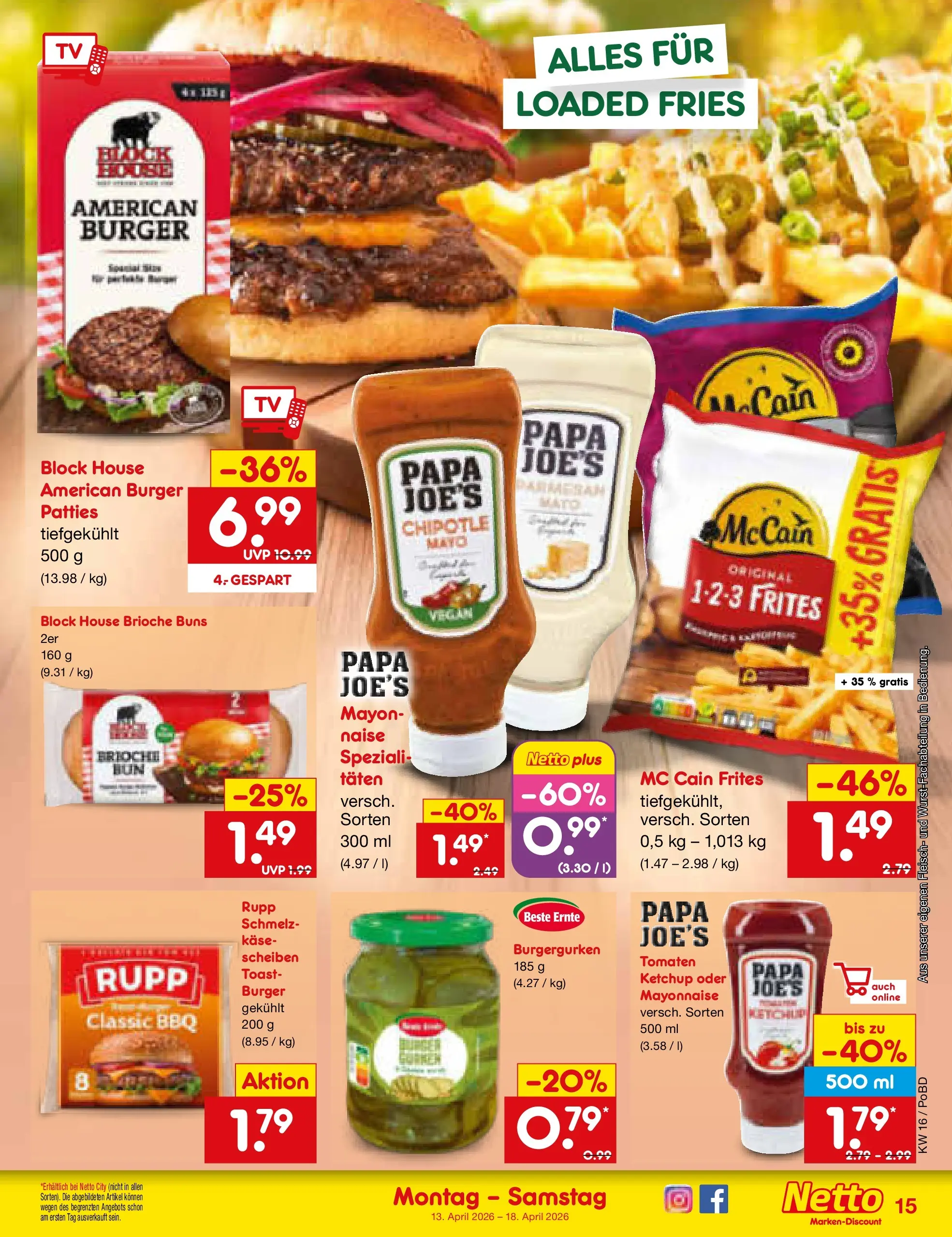 Netto Marken-Discount Prospekt Selb (ab 13.04.2026) » Angebote | Seite: 17 | Produkte: Toast, Burger, Mayonnaise, Fleisch Netto Marken-Discount Prospekt Selb (ab 13.04.2026) » Angebote | Seite: 17 | Produkte: Toast, Burger, Mayonnaise, Fleisch