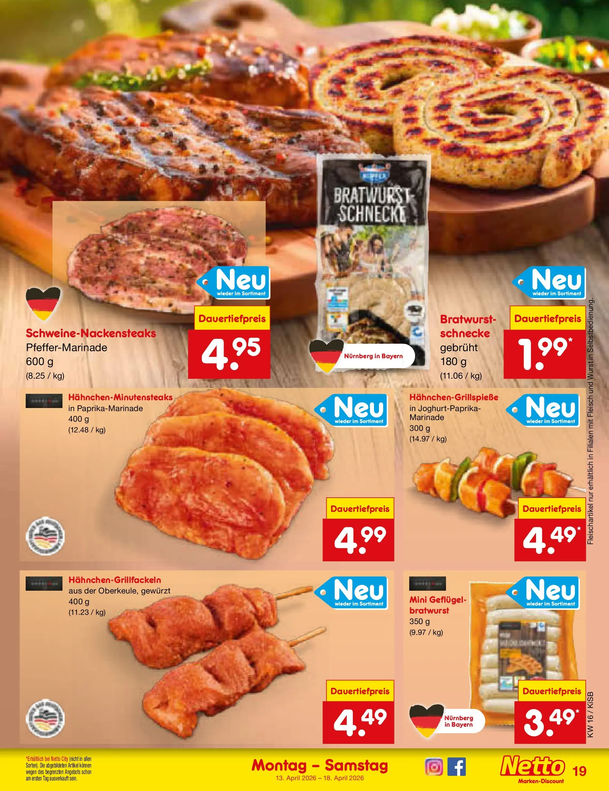 Netto Marken-Discount Prospekt Oberhaid (ab 13.04.2026) » Angebote | Seite: 23 | Produkte: Bratwurst, Fleisch Netto Marken-Discount Prospekt Oberhaid (ab 13.04.2026) » Angebote | Seite: 23 | Produkte: Bratwurst, Fleisch