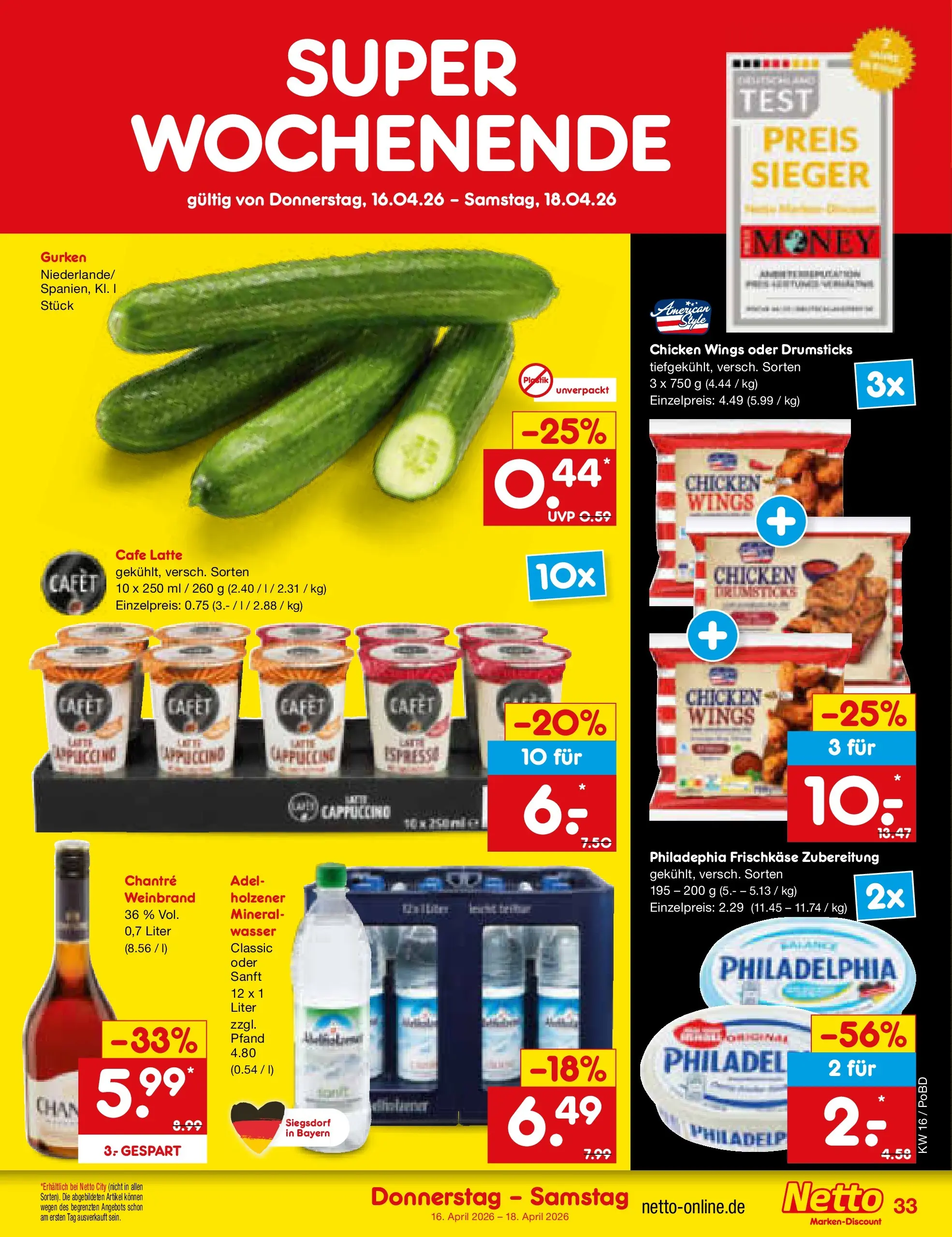 Netto Marken-Discount Prospekt Selb (ab 13.04.2026) » Angebote | Seite: 45 | Produkte: Philadelphia, Wasser, Chantré, Gurken Netto Marken-Discount Prospekt Selb (ab 13.04.2026) » Angebote | Seite: 45 | Produkte: Philadelphia, Wasser, Chantré, Gurken