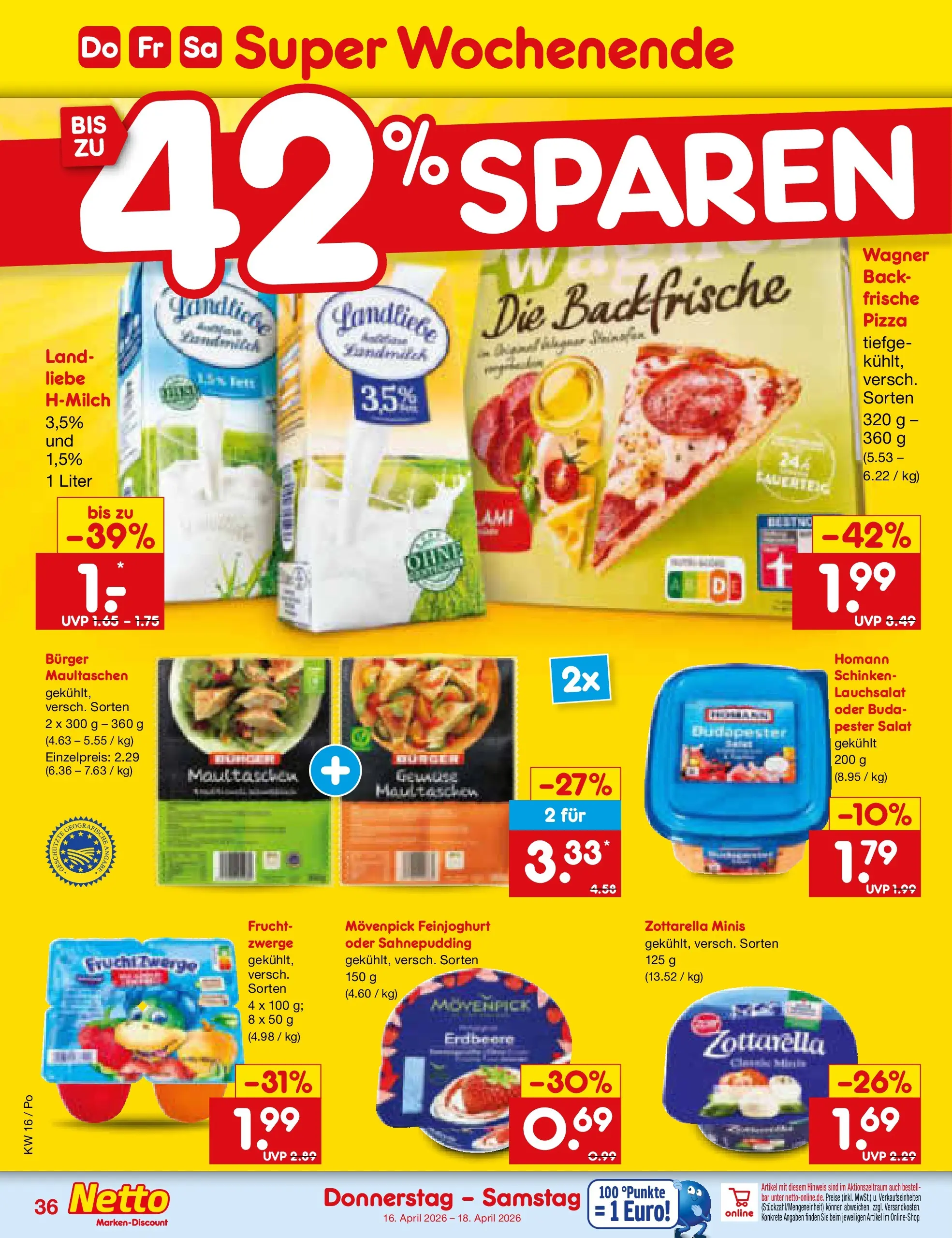 Netto Marken-Discount Prospekt Selb (ab 13.04.2026) » Angebote | Seite: 48 | Produkte: Burger, Schinken, Pizza, Maultaschen Netto Marken-Discount Prospekt Selb (ab 13.04.2026) » Angebote | Seite: 48 | Produkte: Burger, Schinken, Pizza, Maultaschen