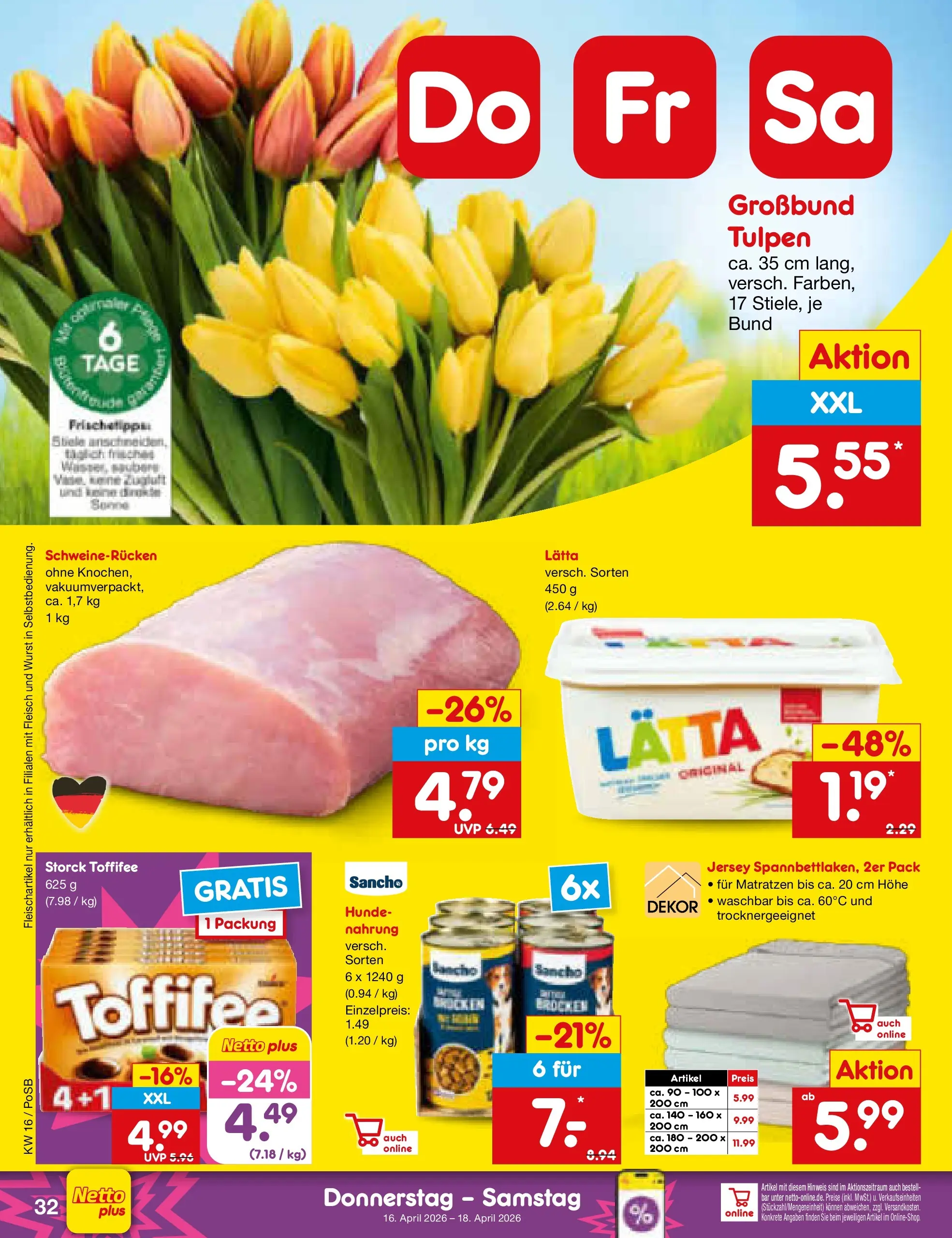Netto Marken-Discount Prospekt Regensburg	 (ab 13.04.2026) » Angebote | Seite: 44 | Produkte: Wurst, Lätta, Schweinerucken, Fleisch