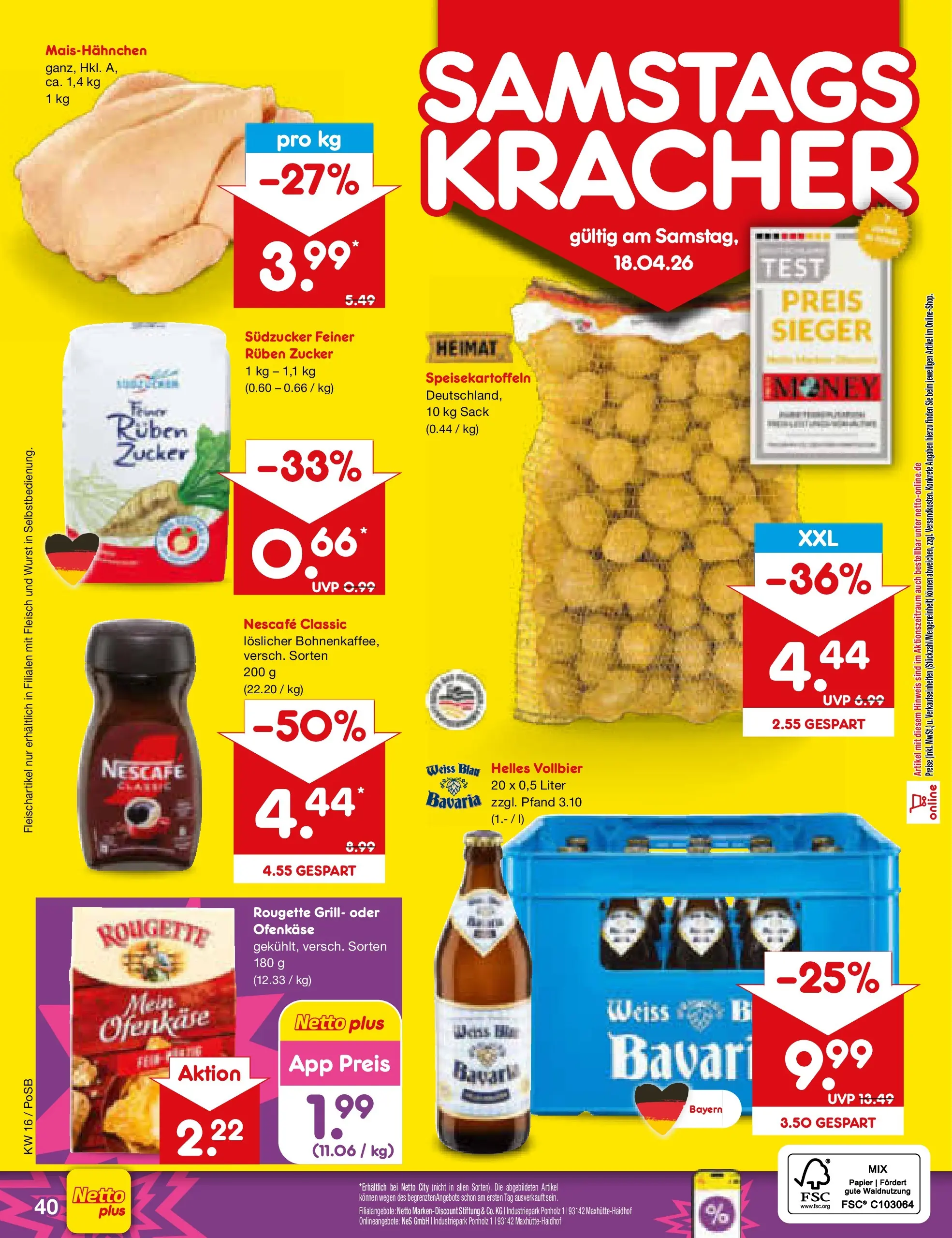 Netto Marken-Discount Prospekt Regensburg	 (ab 13.04.2026) » Angebote | Seite: 52 | Produkte: Grill, Zucker, Wurst, Fleisch