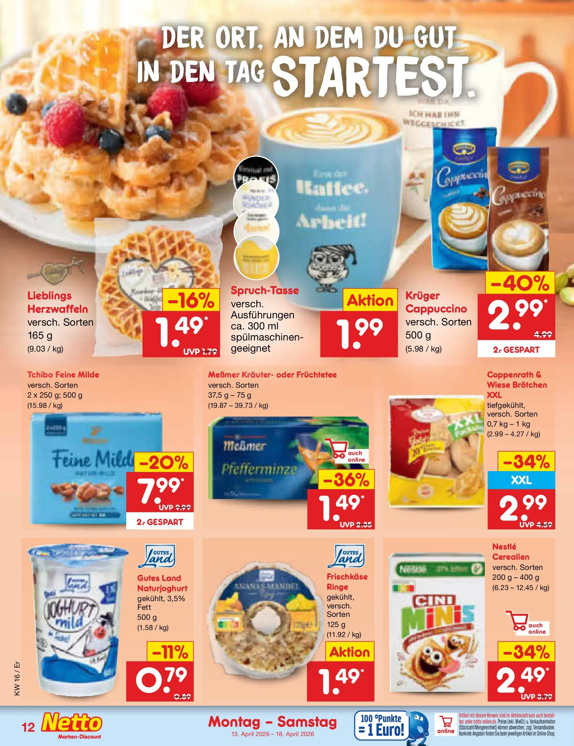Netto Marken-Discount Prospekt Nordhausen	 (ab 13.04.2026) » Angebote | Seite: 14 | Produkte: Messmer, Frischkase